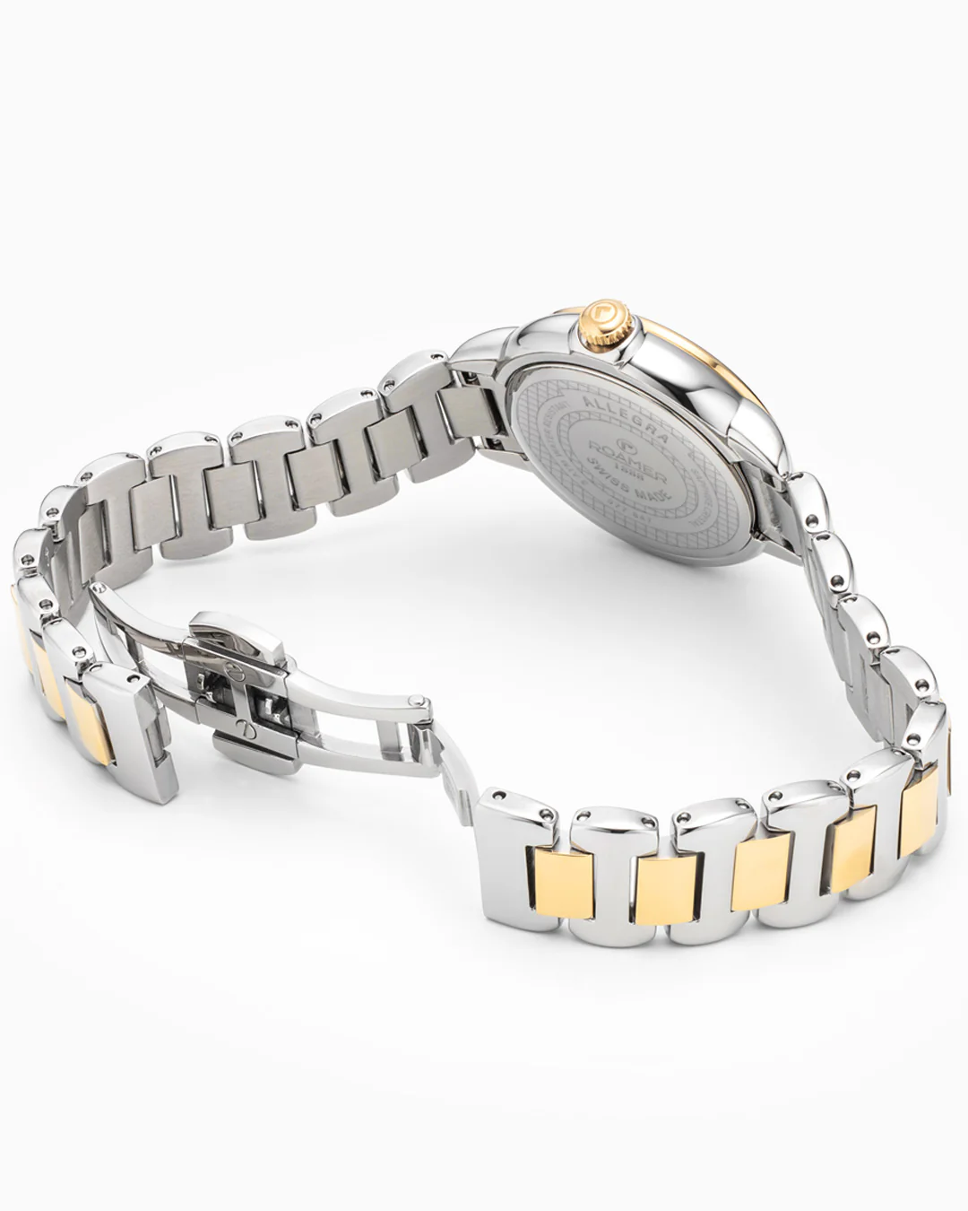 Allegra 32mm Quartz Three-Hand White Mop Dial Two-Tone Bracelet Sapphire glass Stainless Steel swiss watch - Image 4