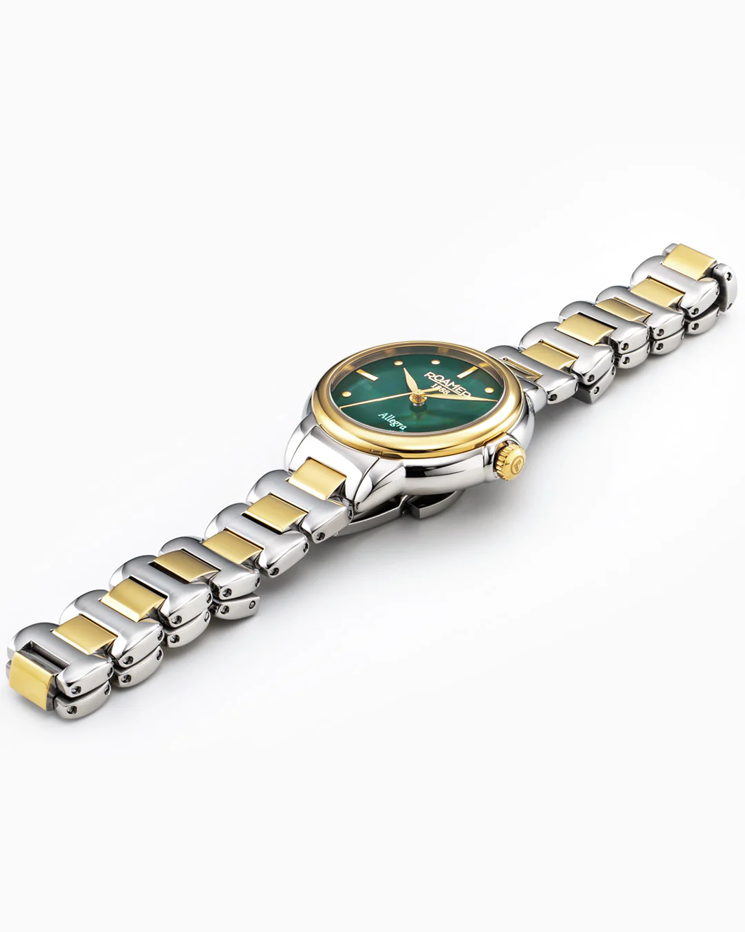 Allegra 32mm Quartz Three-Hand Green Mop Dial Two-Tone Bracelet Sapphire glass Stainless Steel swiss watch - Image 3
