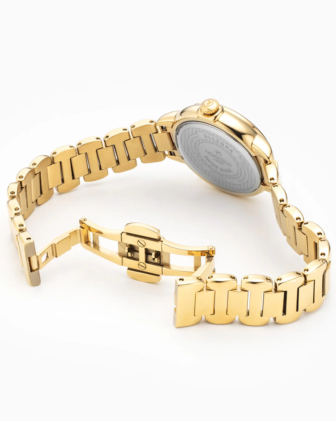 Allegra 32mm Quartz Three-Hand Gold Bracelet Sapphire glass Stainless Steel swiss watch - Image 4