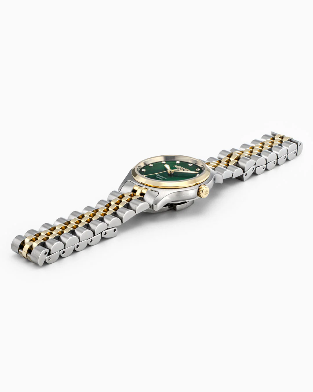 Cassandra Diamond 31 mm Quartz Three-Hand Green Dial MOP Two-Tone Bracelet Sapphire glass Stainless Steel swiss watch - Image 3