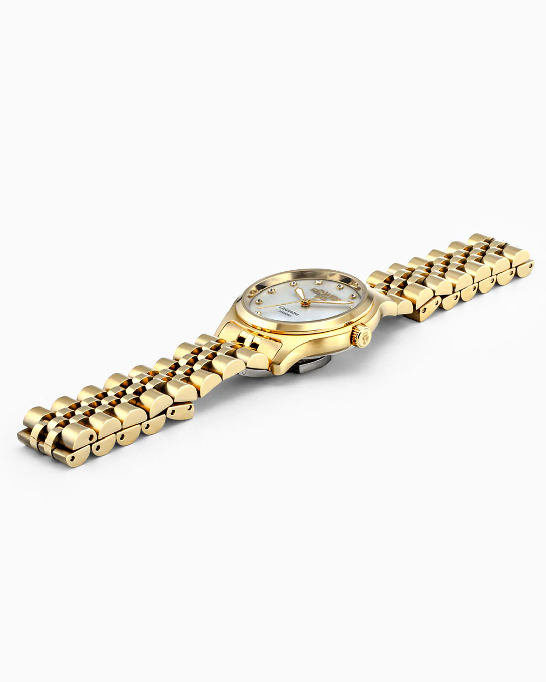 Cassandra Diamond 31 mm Quartz Three-Hand White MOP Dial Gold Bracelet Sapphire glass Stainless Steel swiss watch - Image 3