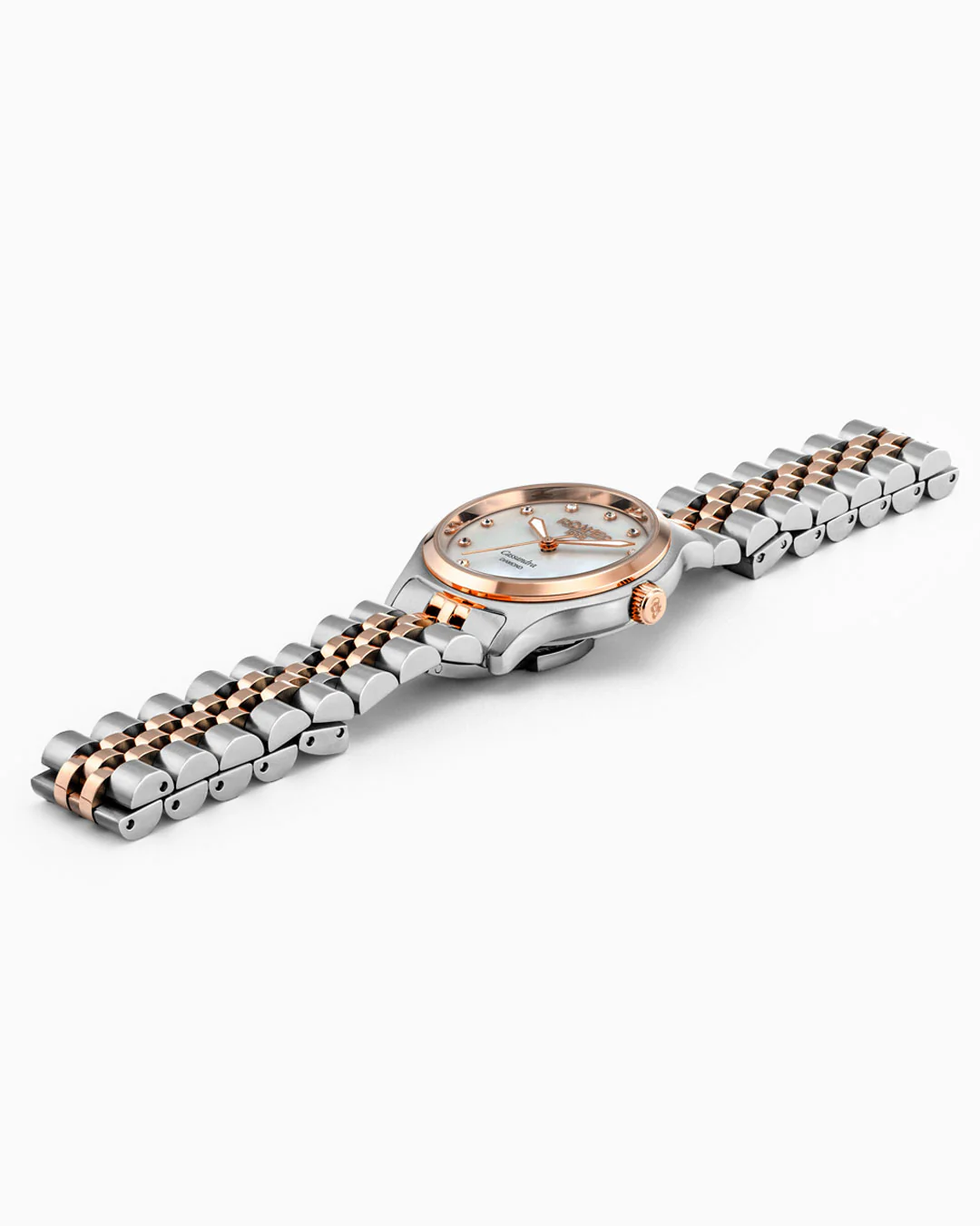 Cassandra Diamond 31 mm Quartz Three-Hand White Dial MOP Two-Tone Bracelet Sapphire glass Stainless Steel swiss watch - Image 3