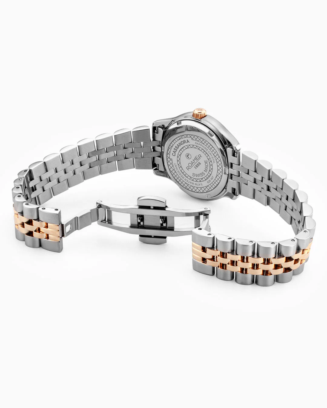 Cassandra Diamond 31 mm Quartz Three-Hand White Dial MOP Two-Tone Bracelet Sapphire glass Stainless Steel swiss watch - Image 4