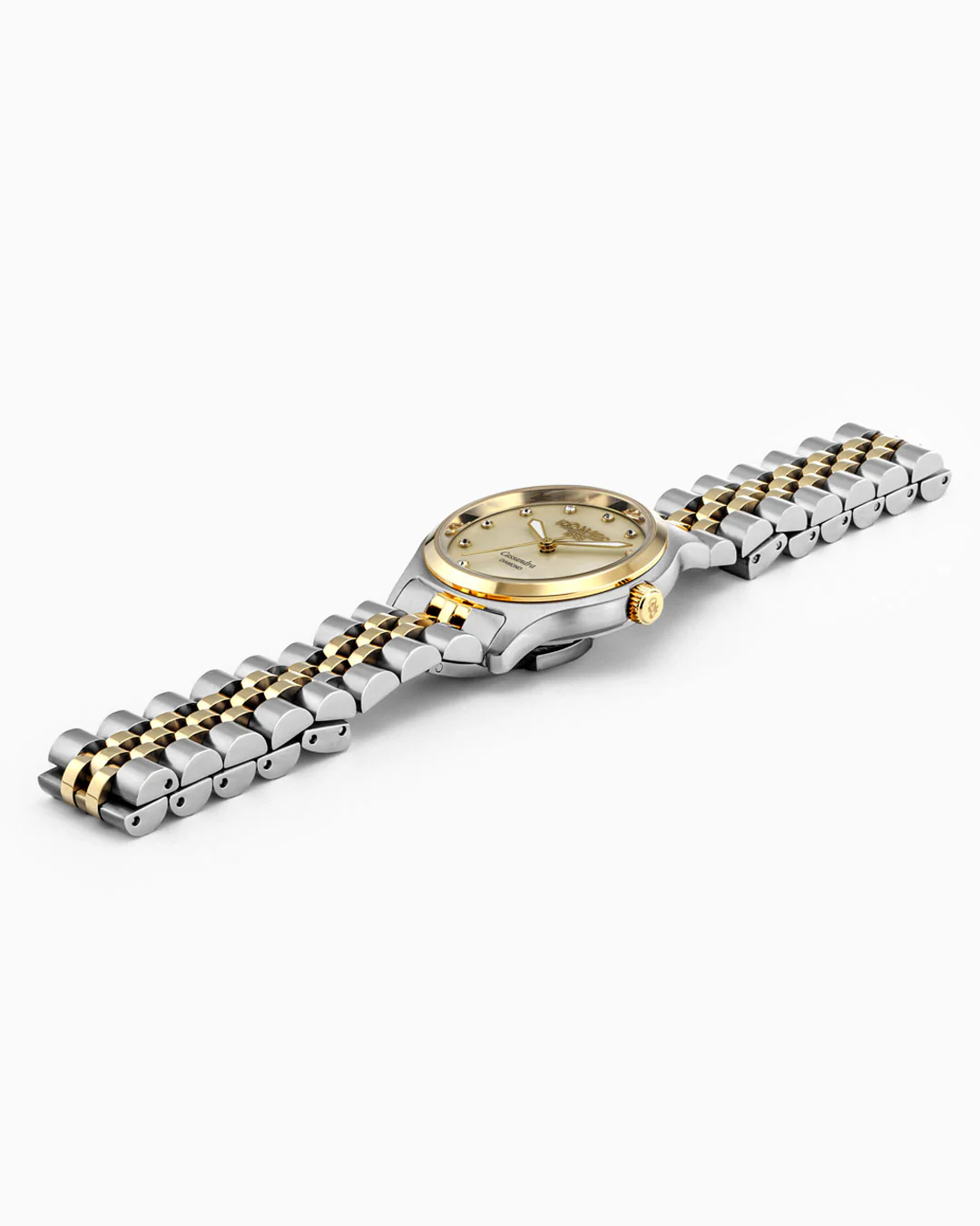 Cassandra Diamond 31 mm Quartz Three-Hand Champagne Dial Two-Tone Bracelet Sapphire glass Stainless Steel swiss watch - Image 3