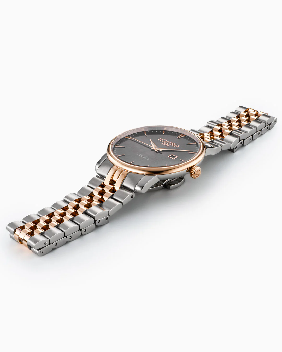 Classico Gents 40 mm Quartz Three-Hand Date Grey Sunray Dial Two-Tone Bracelet Sapphire glass Stainless Steel swiss watch - Image 3