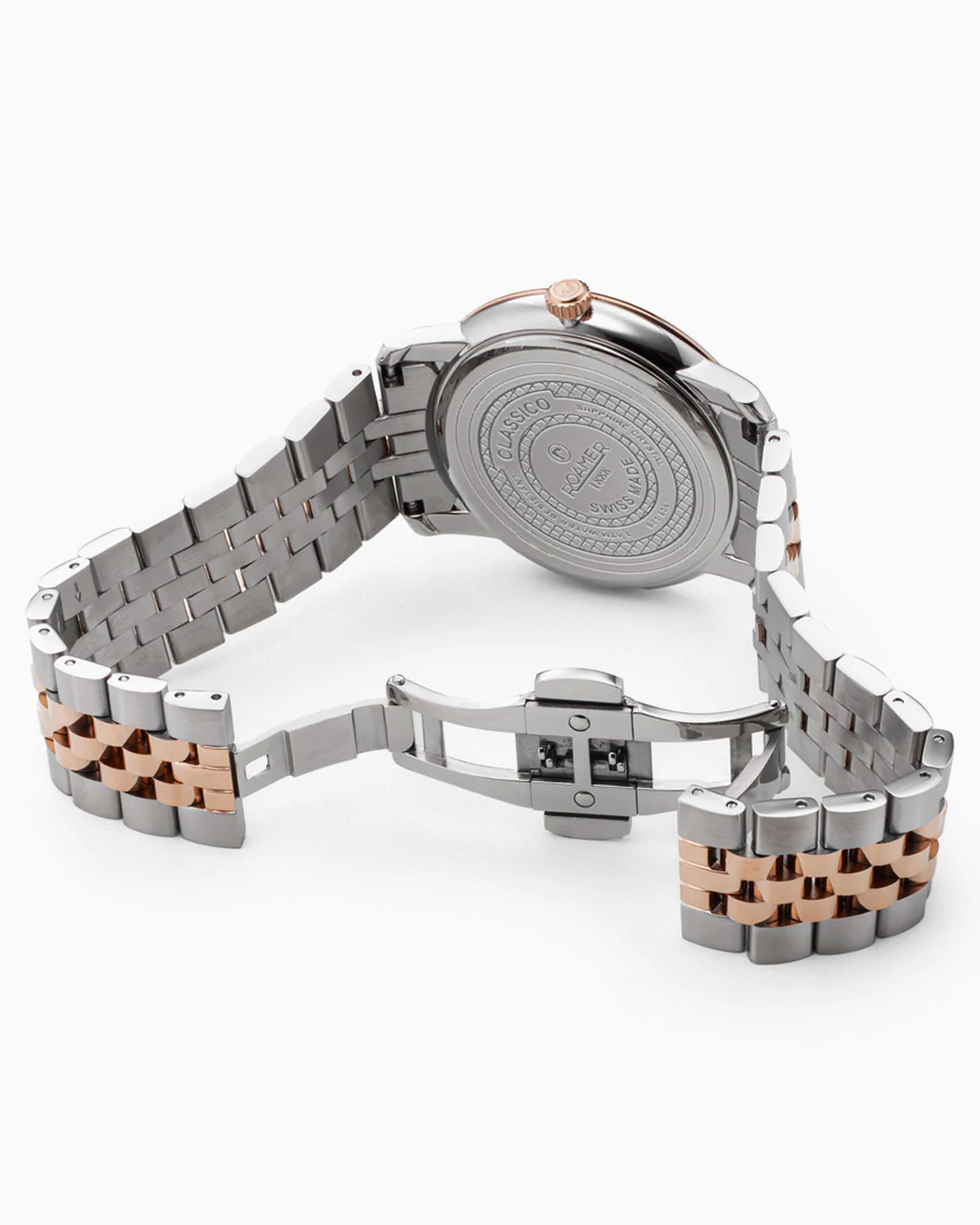 Classico Gents 40 mm Quartz Three-Hand Date Grey Sunray Dial Two-Tone Bracelet Sapphire glass Stainless Steel swiss watch - Image 4