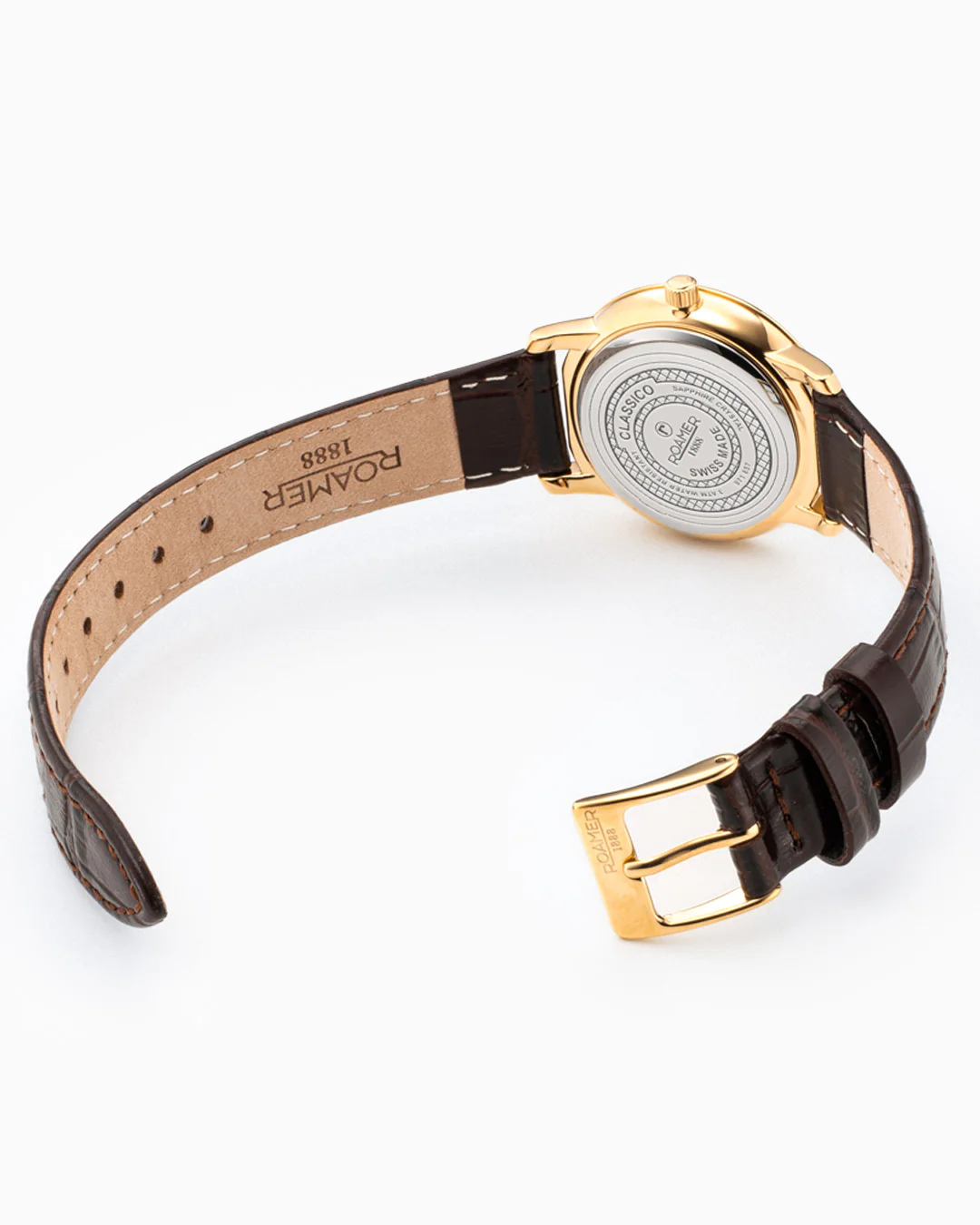 Classico Ladies 30mm Quartz Two-Hand White Dial  Brown Leather Strap Sapphire glass Stainless Steel swiss watch - Image 4