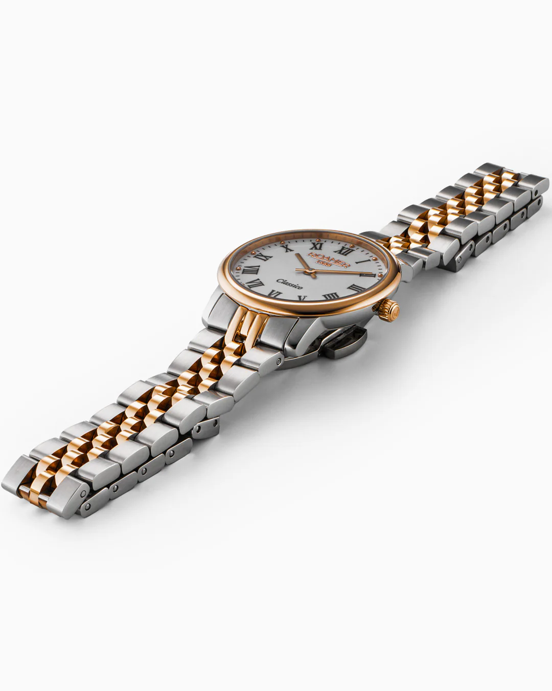 Classico Ladies 30mm Quartz Two-Hand White Dial RoseGold-Silver Tone Bracelet Sapphire glass Stainless Steel swiss watch - Image 3