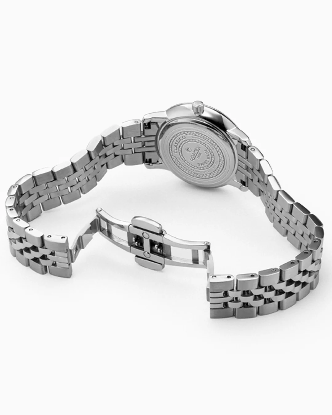 Classico Ladies 30mm Quartz Two-Hand Blue Sunray Dial Silver Bracelet Sapphire glass Stainless Steel swiss watch - Image 4