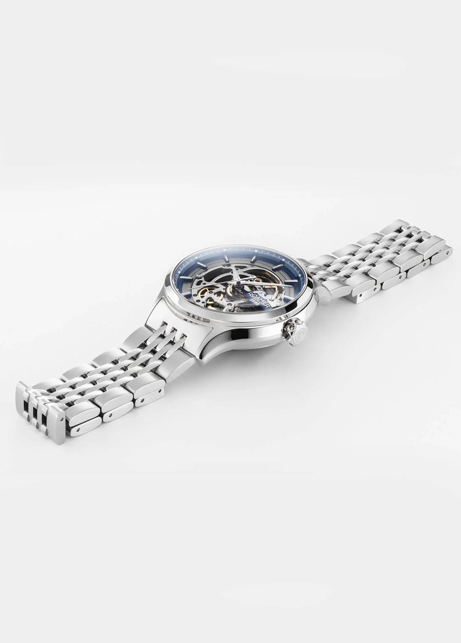 Competence Skeleton IV 43 mm Automatic Three-Hand Blue Dial Silver Bracelet Sapphire glass Stainless Steel swiss watch - Image 3