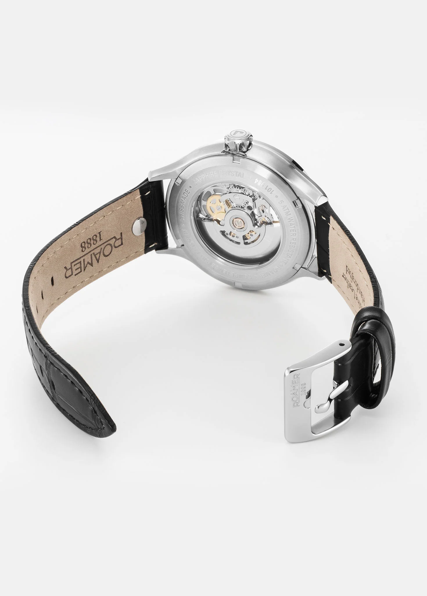 Competence Skeleton IV 43 mm Automatic Three-Hand Black Leather Strap Sapphire glass Stainless Steel swiss watch - Image 4