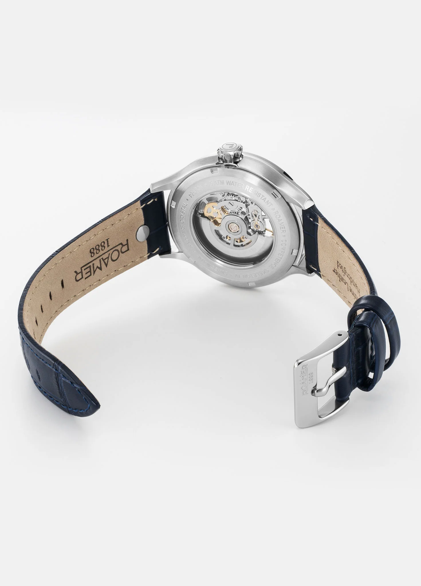 Competence Skeleton IV 43 mm Automatic Three-Hand Blue Leather Strap Sapphire glass Stainless Steel swiss watch - Image 4