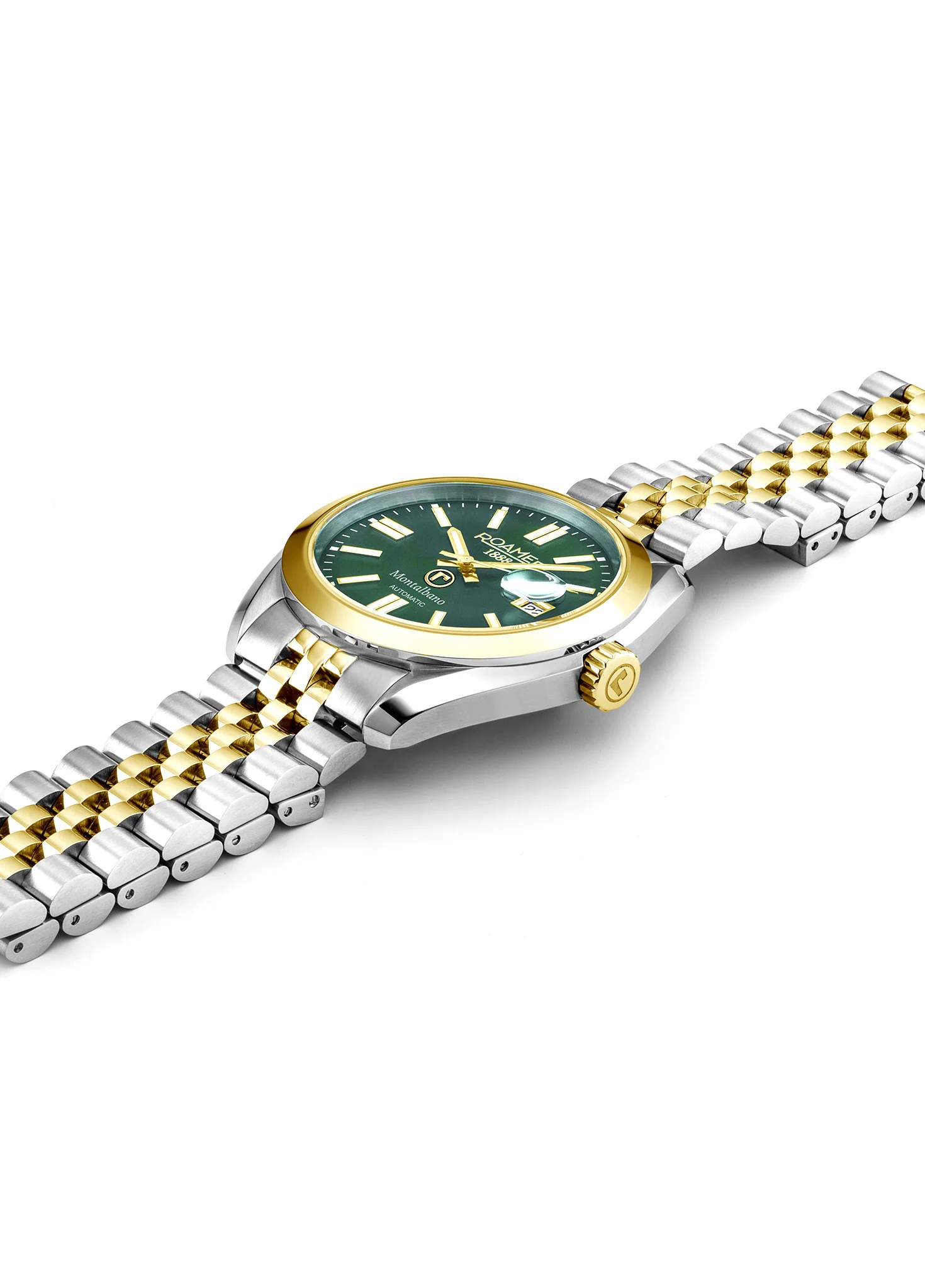 Montalbano Gents 41.5 mm Automatic Three-Hand Date Green Sunray Dial Two-Tone Bracelet Sapphire glass Stainless Steel swiss watch - Image 3