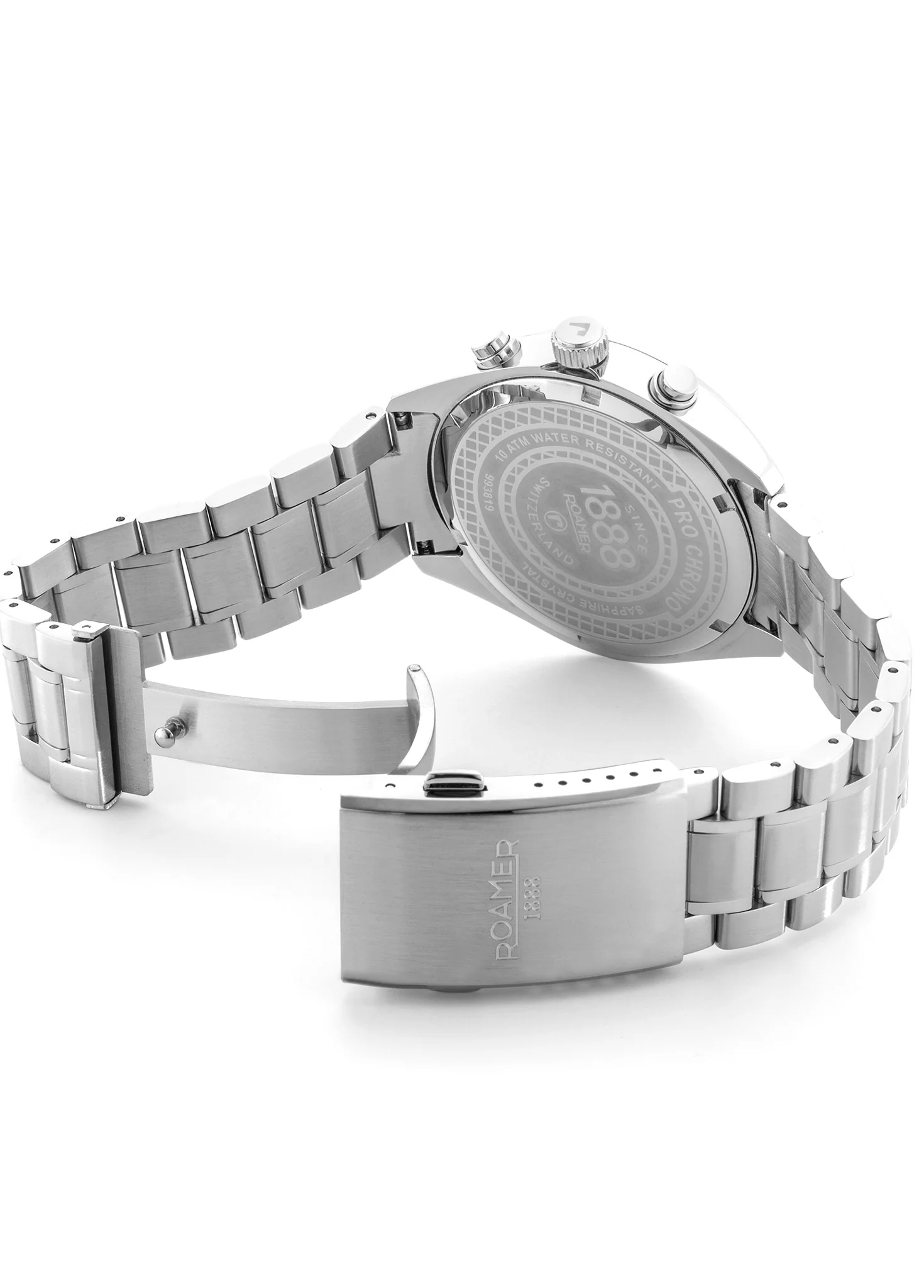 Pro Chrono 42mm Quartz Chronograph Date Green Sunray Dial Silver Bracelet Sapphire glass Stainless Steel swiss watch - Image 4