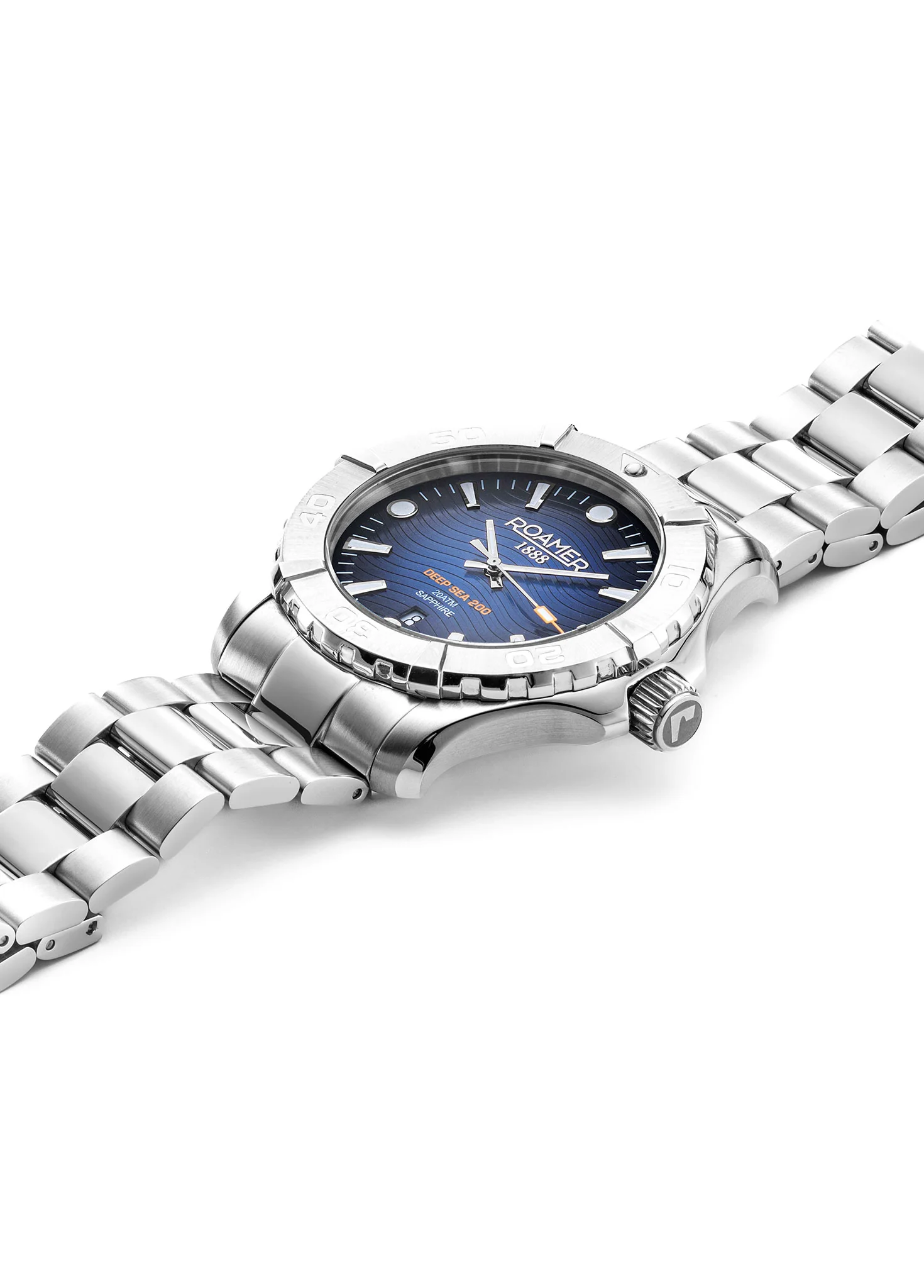 Deep Sea 200 43mm Quartz Three-Hand Date Blue Dial Silver Bracelet Sapphire glass Stainless Steel swiss watch - Image 3
