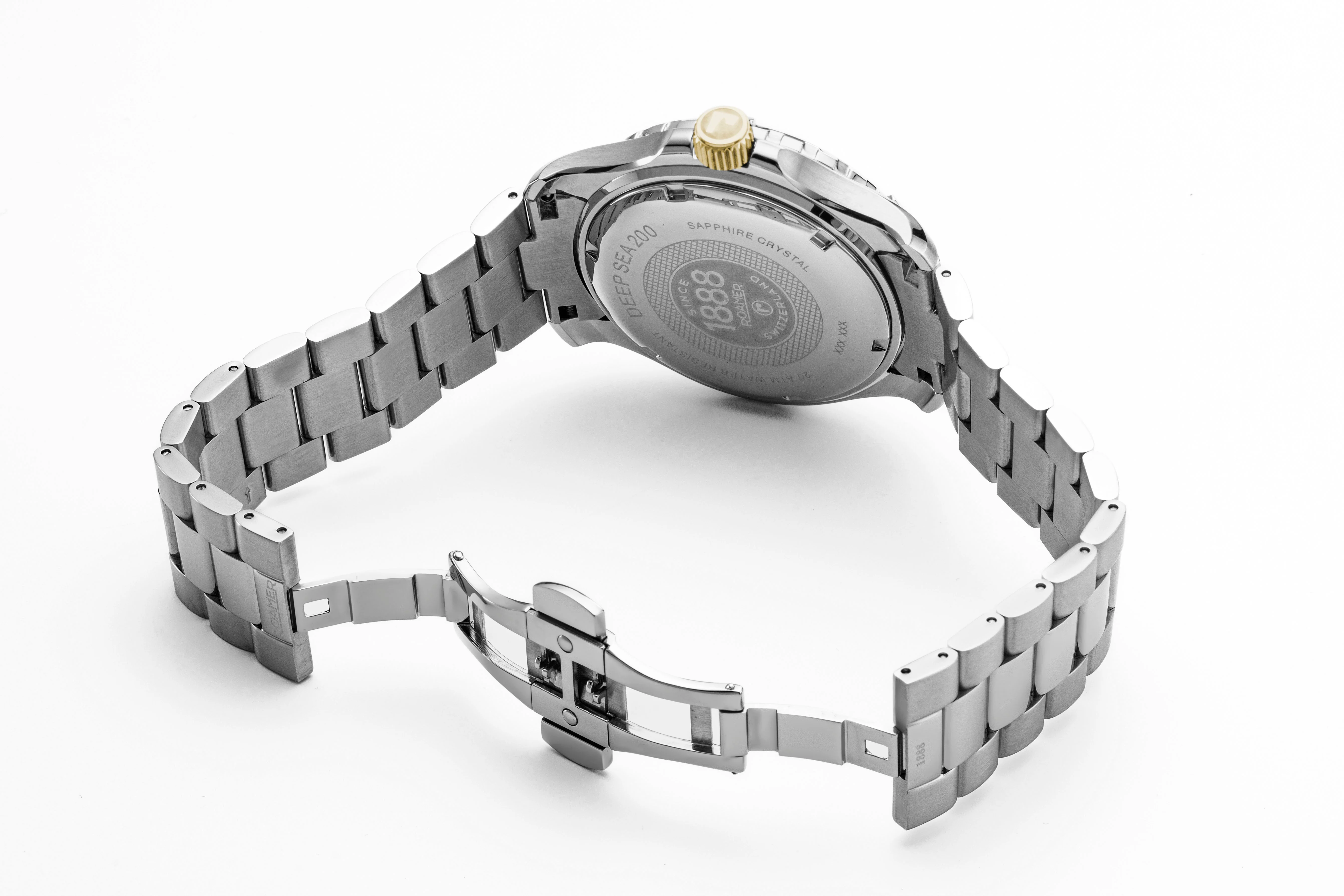 Deep Sea 200 43mm Quartz Three-Hand Date Blue Dial Two-Tone Bracelet Sapphire glass Stainless Steel swiss watch - Image 4
