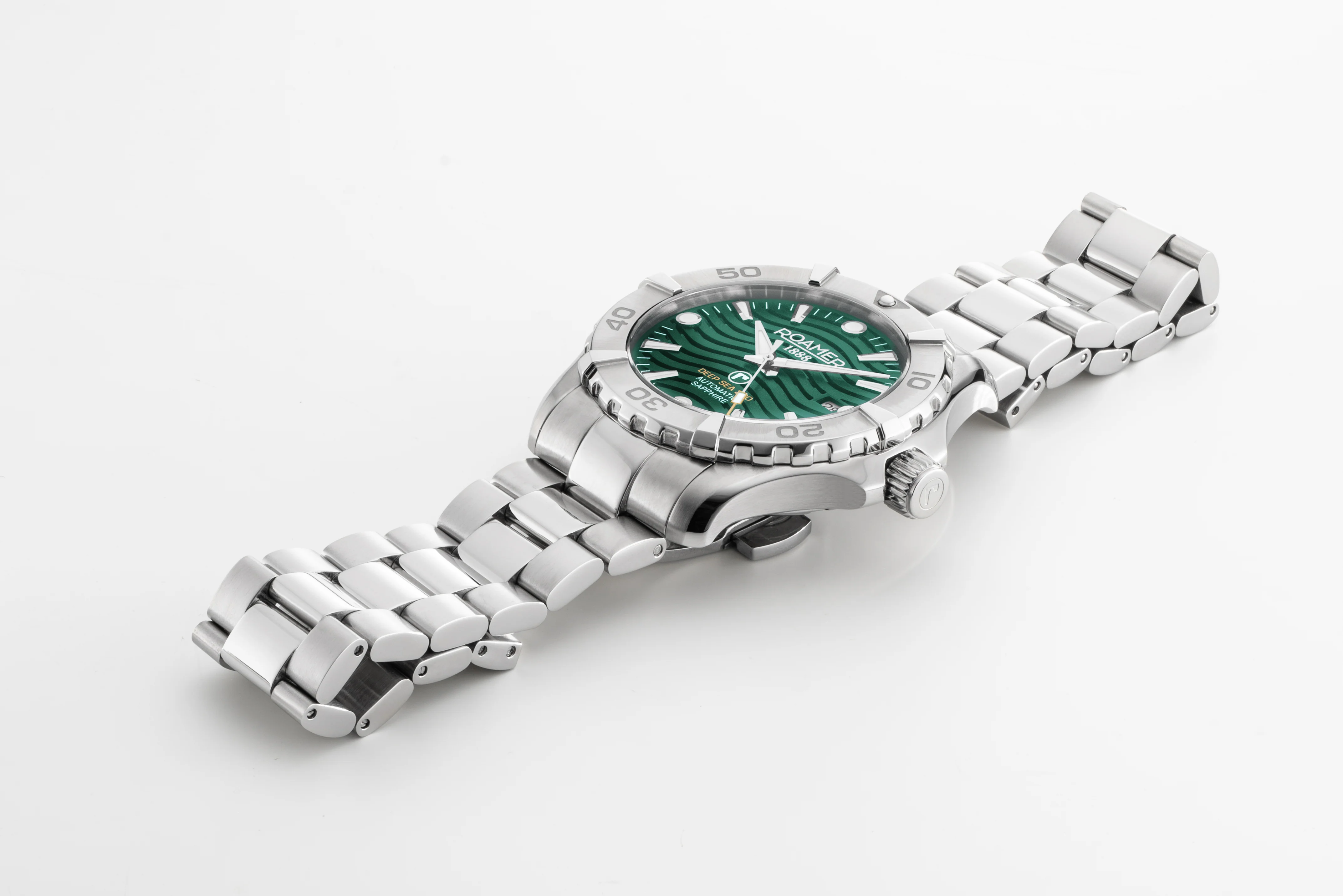 Deep Sea Automatic 43mm Automatic Three-Hand Date Green Dial Silver Bracelet Sapphire glass Stainless Steel swiss watch - Image 3