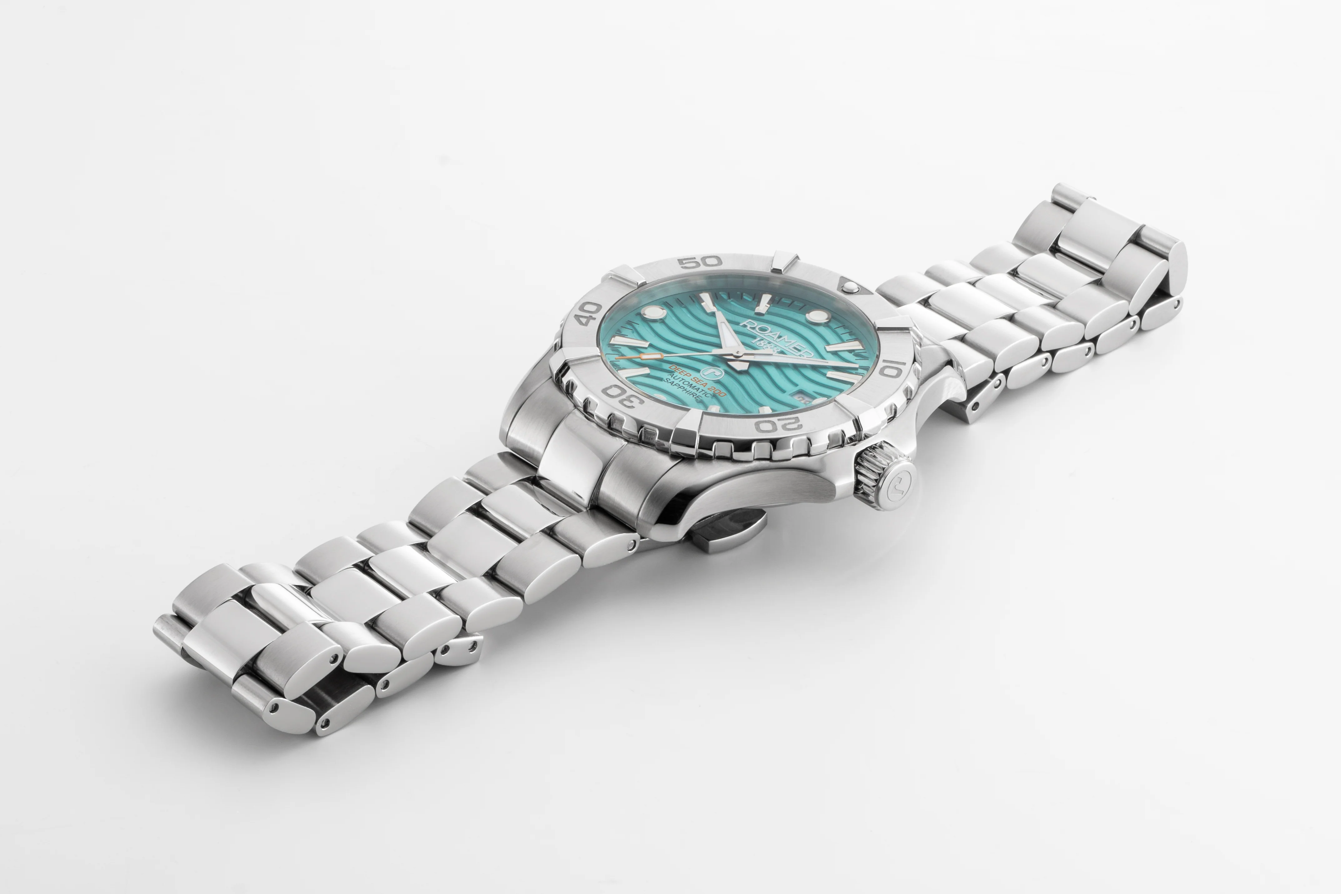Deep Sea Automatic 43mm Automatic Three-Hand Date Lightblue Dial Silver Bracelet Sapphire glass Stainless Steel swiss watch - Image 3