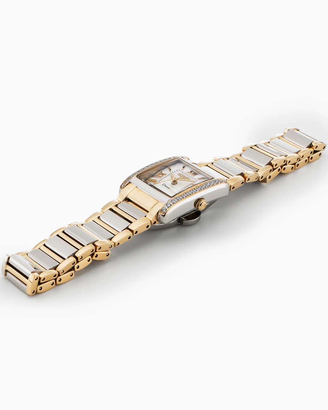 Diana Ladies 22.5 mm Quartz Three-Hand White Dial Two-tone Bracelet Sapphire glass Stainless Steel swiss watch - Image 3