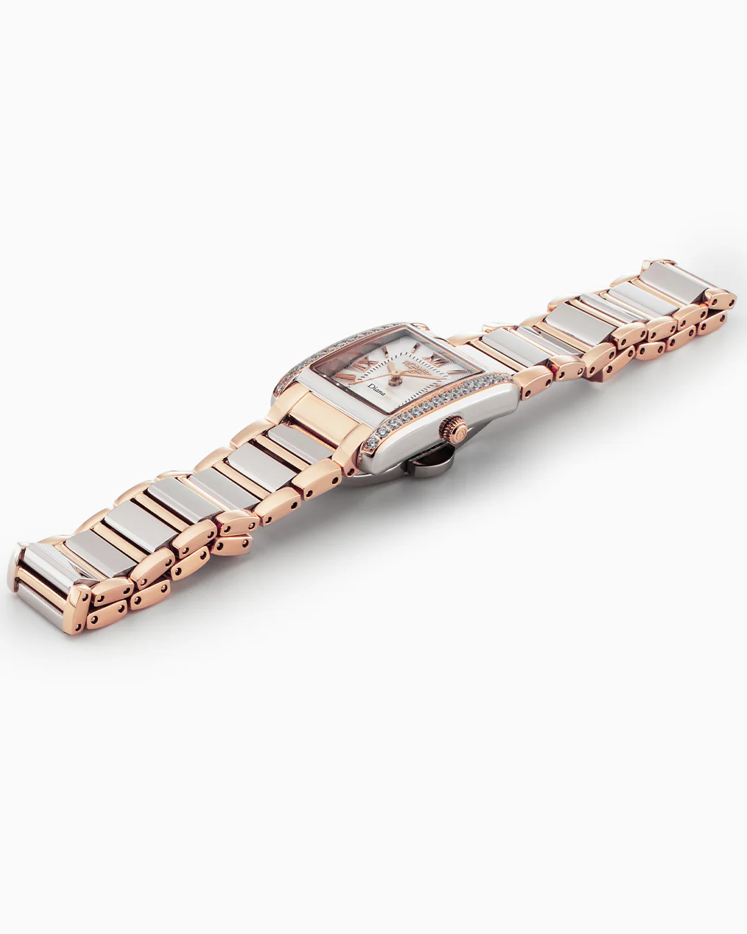 Diana Ladies 22.5 mm Quartz Three-Hand White Dial Two-tone Bracelet Sapphire glass Stainless Steel swiss watch - Image 3