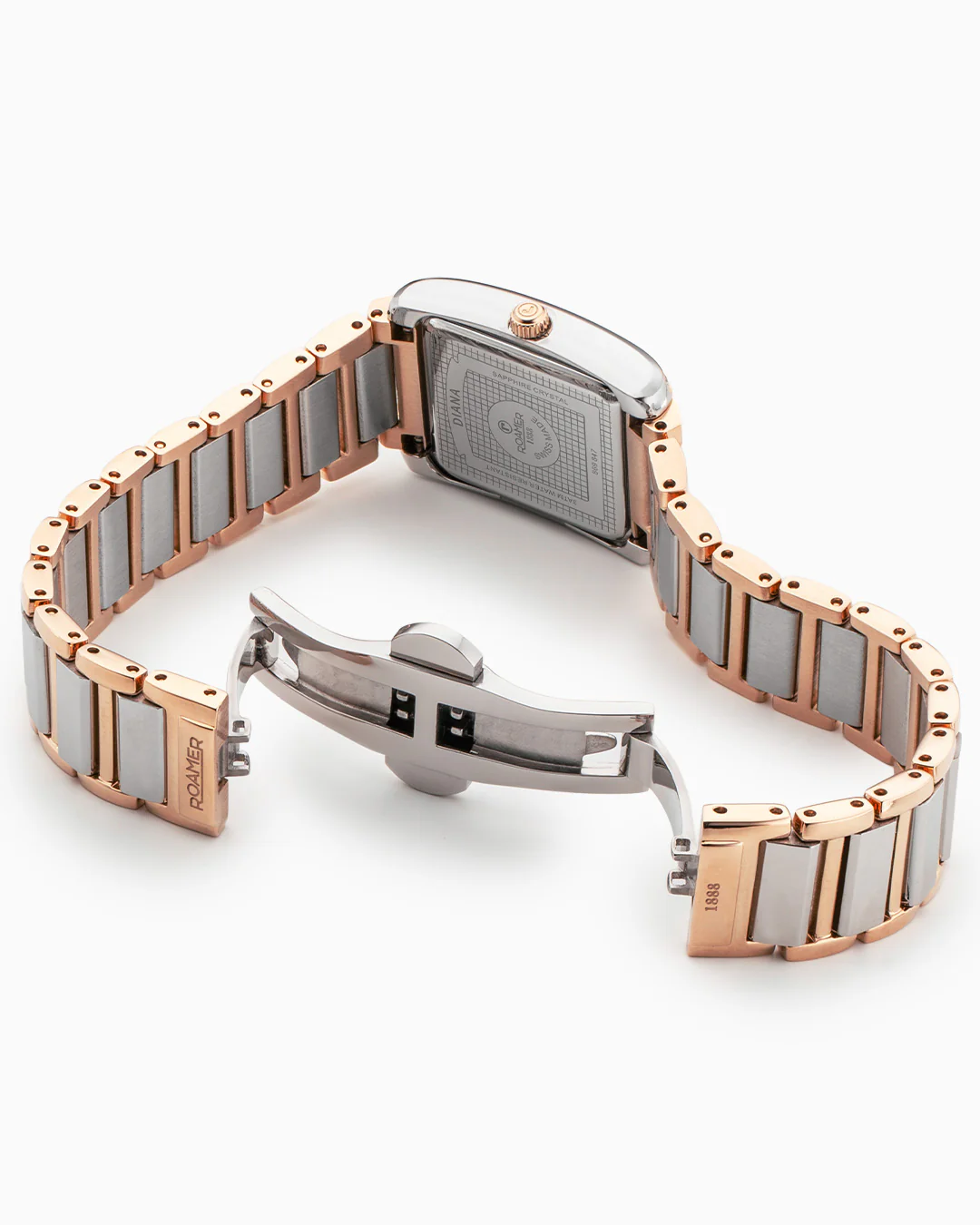 Diana Ladies 22.5 mm Quartz Three-Hand White Dial Two-tone Bracelet Sapphire glass Stainless Steel swiss watch - Image 4