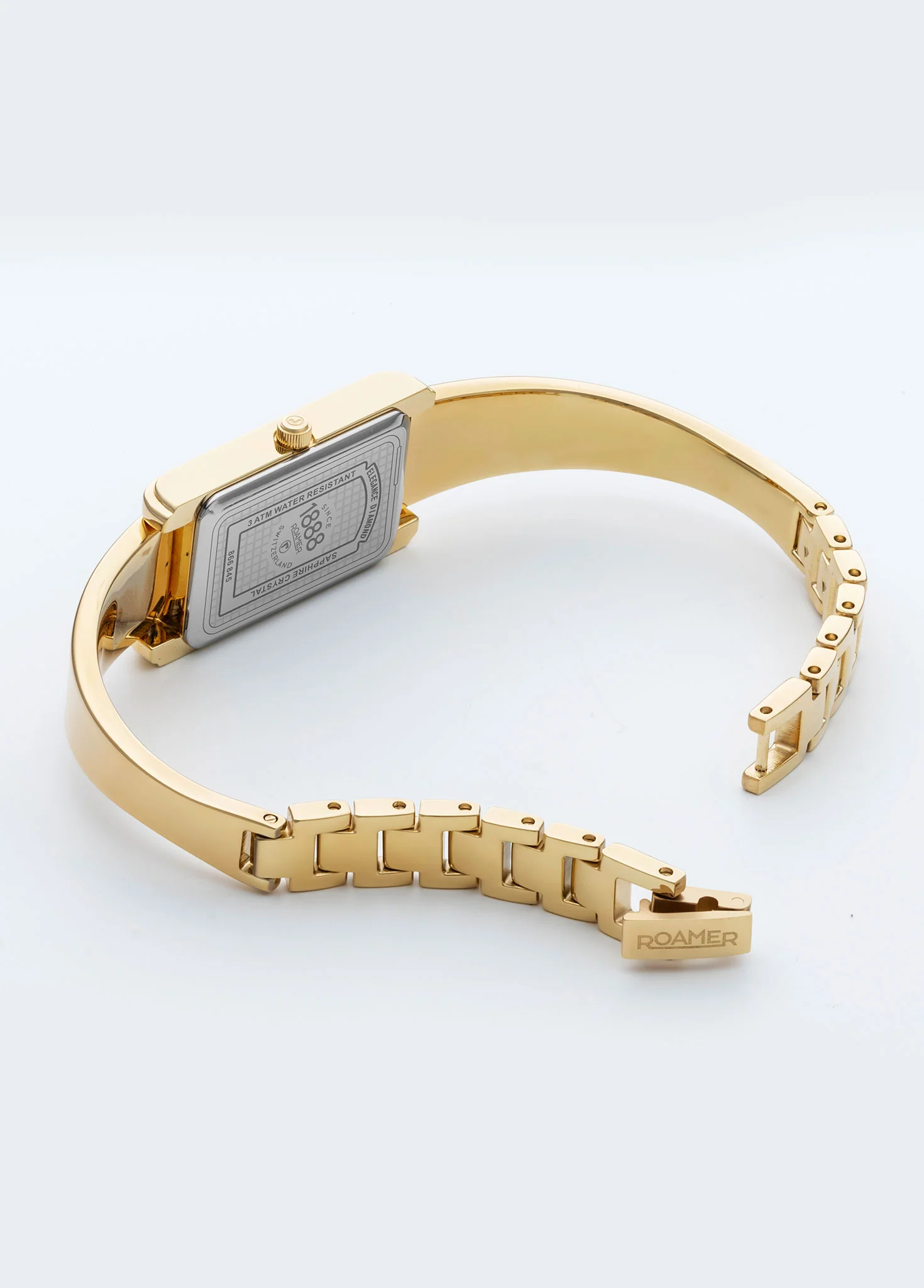 Elegance diamond 17x32mm Quartz Two-Hand Black Dial Gold Tone Bracelet Sapphire antireflection glass Stainless Steel swiss watch - Image 3