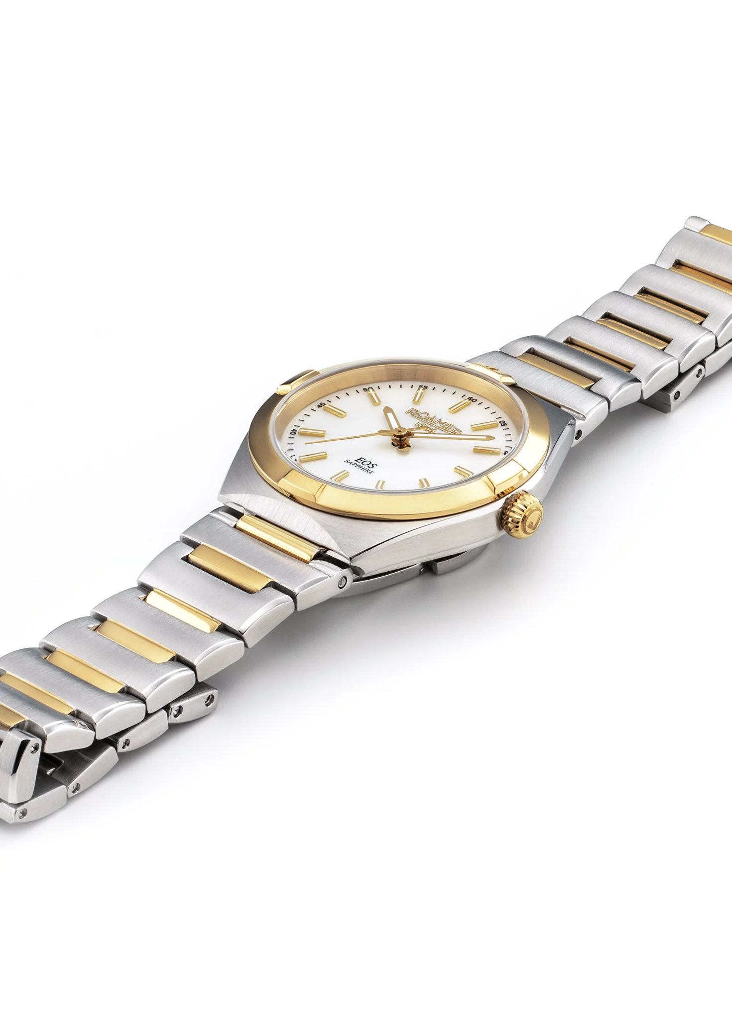 EOS Classic 34mm Quartz Three-Hand White MOP Dial Two-Tone Bracelet Sapphire glass Stainless Steel swiss watch - Image 3