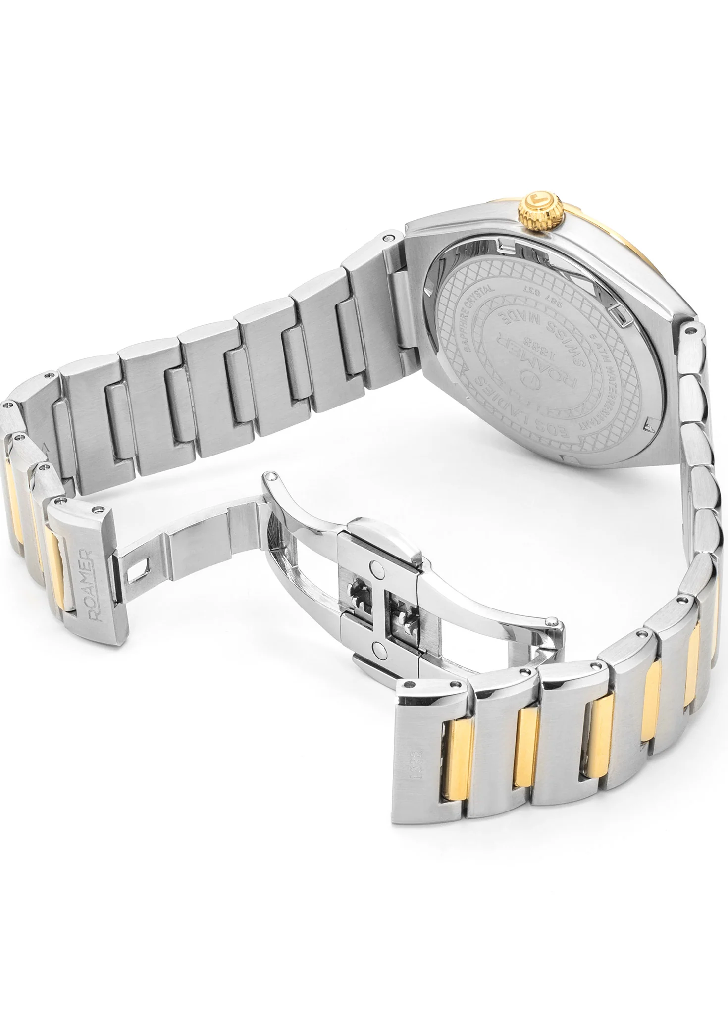 EOS Classic 34mm Quartz Three-Hand White MOP Dial Two-Tone Bracelet Sapphire glass Stainless Steel swiss watch - Image 4