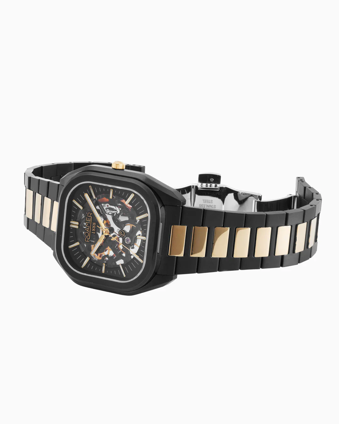 Mechano 42mm Hand-Winding Three-Hand Black + Gold Bracelet and Leather Strap Set Sapphire antireflection glass Stainless Steel swiss watch - Image 3