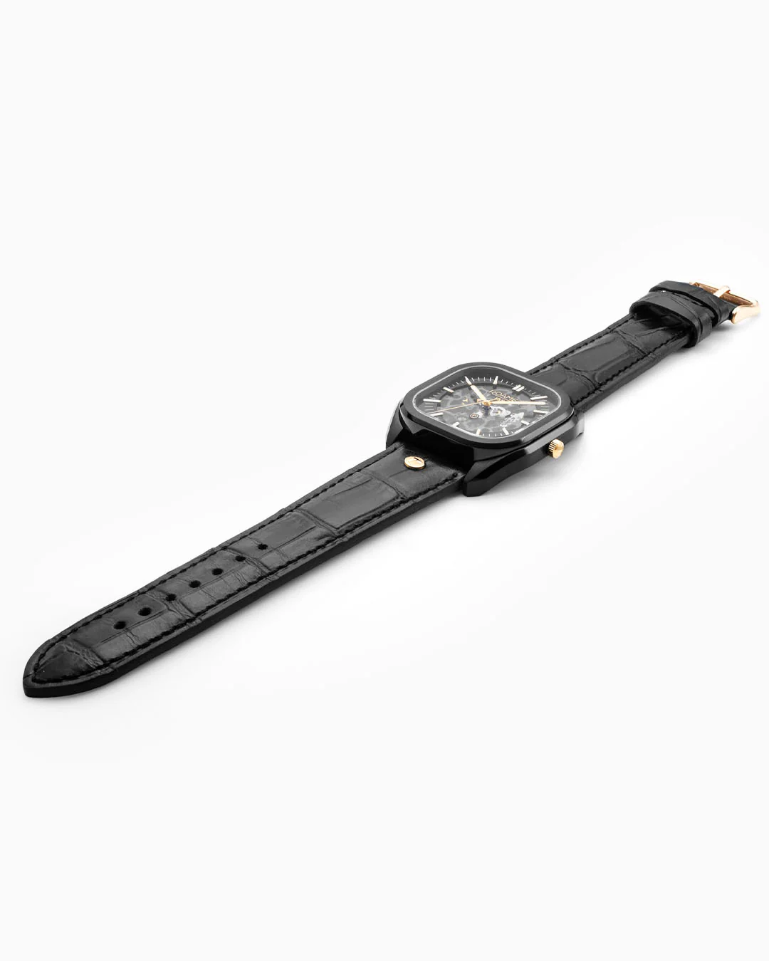 Mechano 42mm Hand-Winding Three-Hand Black + Gold Bracelet and Leather Strap Set Sapphire antireflection glass Stainless Steel swiss watch - Image 6