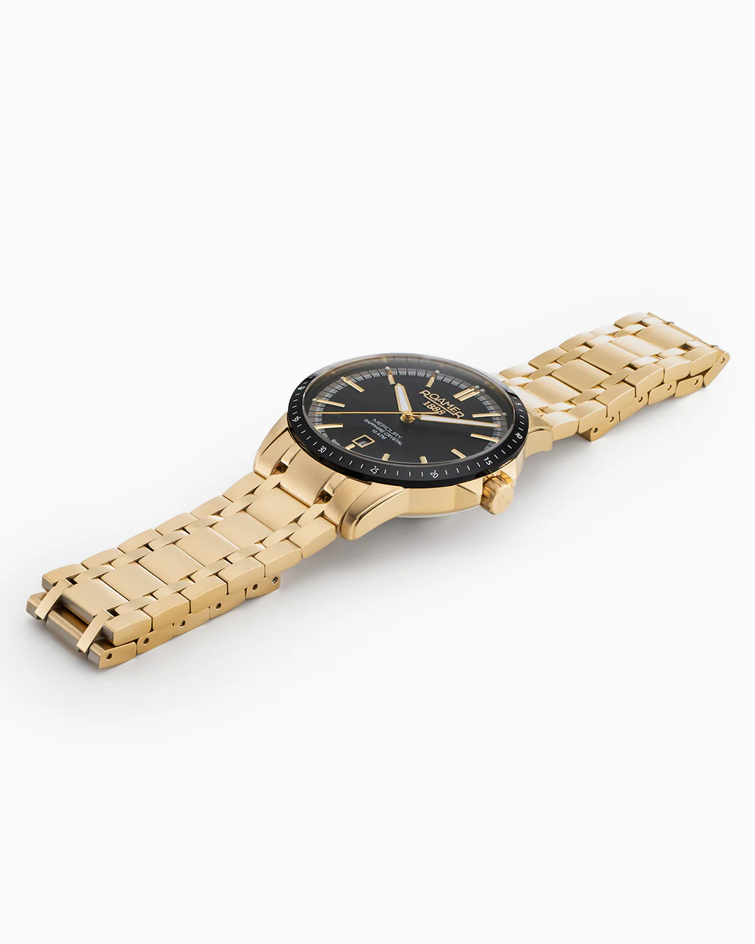 Mercury Classic 42 mm Quartz Three-Hand Date Black Dial Gold Bracelet Sapphire glass Stainless Steel swiss watch - Image 3