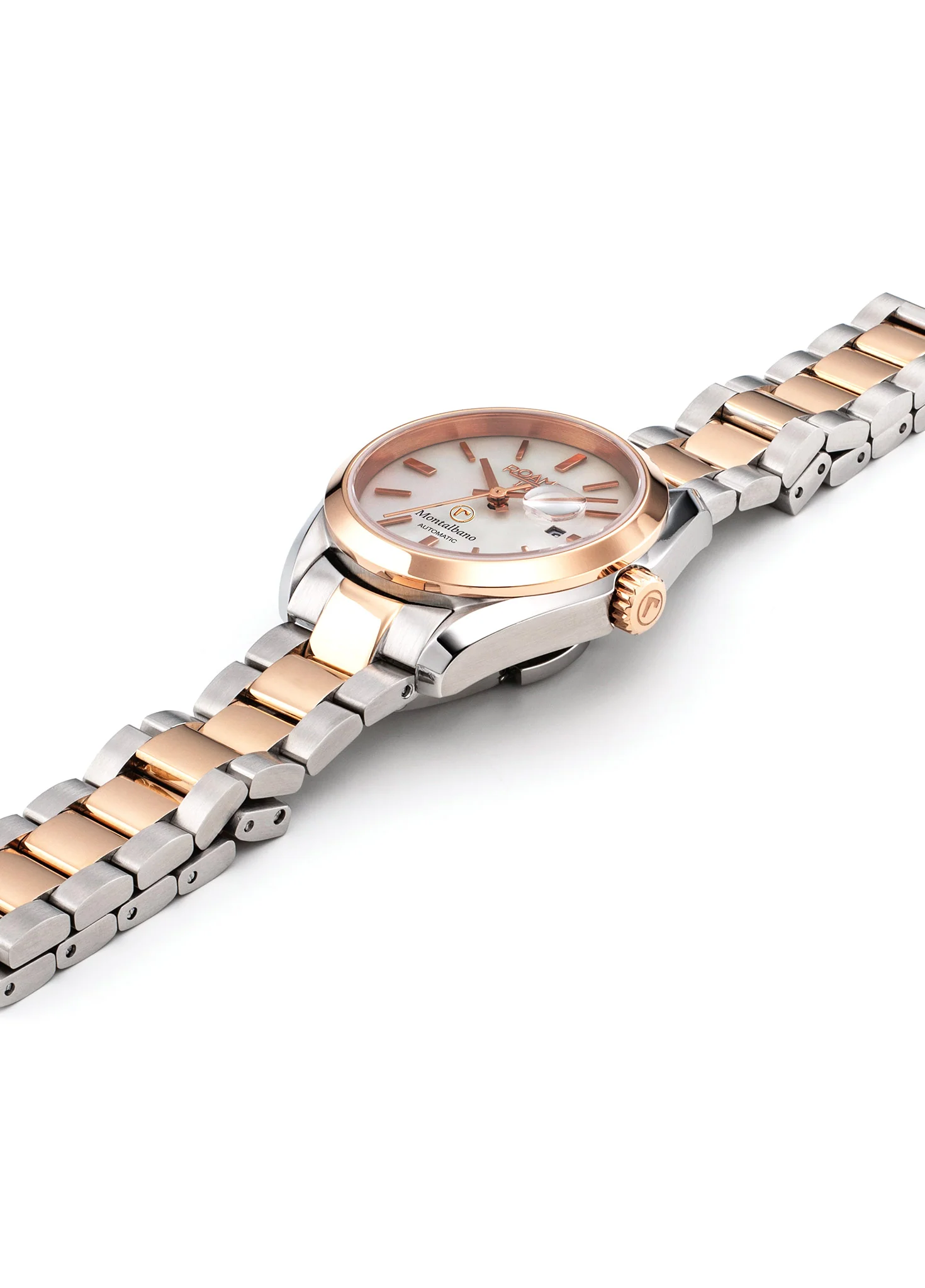 Montalbano Ladies 31mm Automatic Three-Hand Date White Mop Dial Two-Tone Bracelet Sapphire glass Stainless Steel swiss watch - Image 3