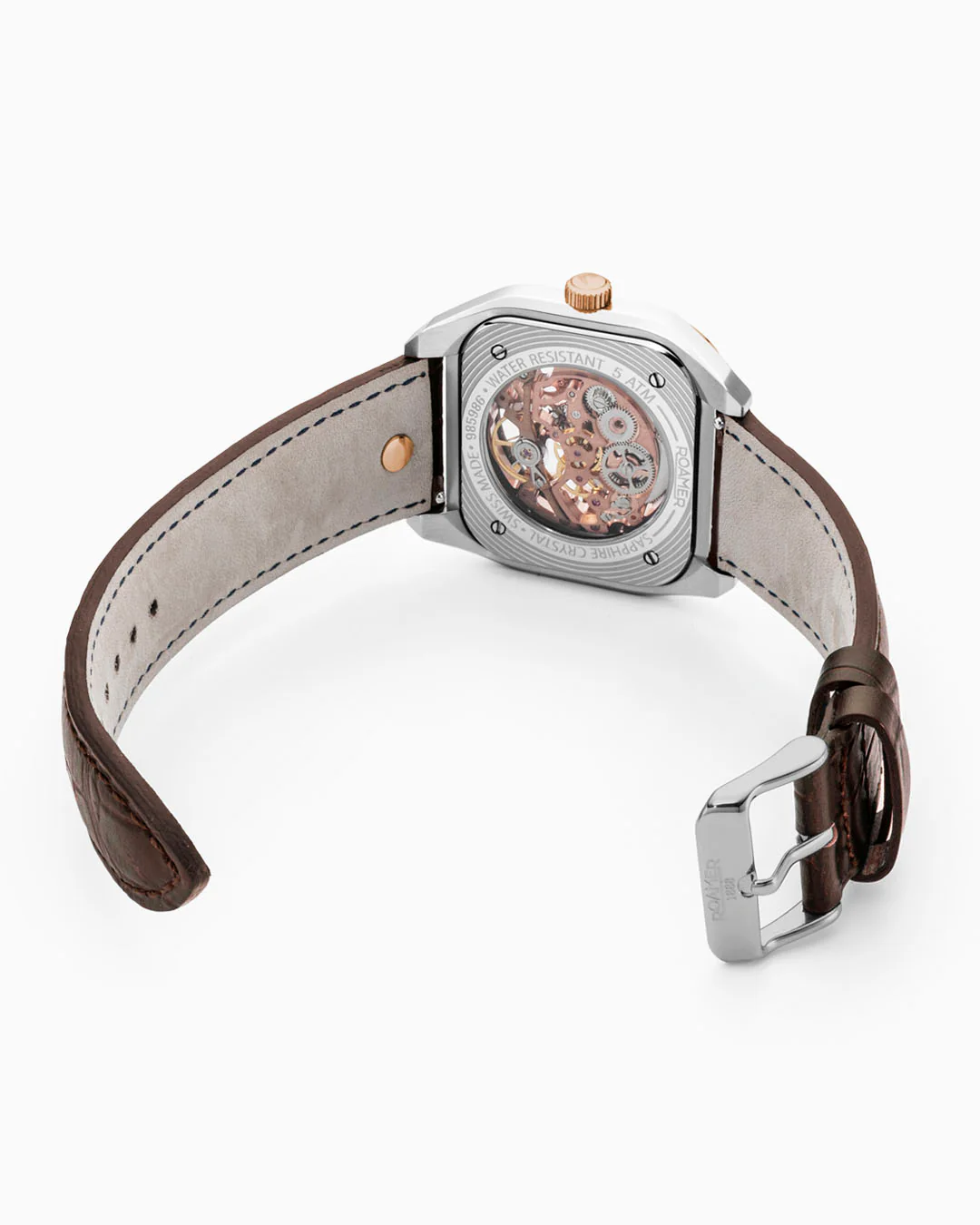 Mechano 42mm Hand-Winding Three-Hand Green Dial Two-Tone Bracelet Leather Strap Set Sapphire antireflection glass Stainless Steel swiss watch - Image 8