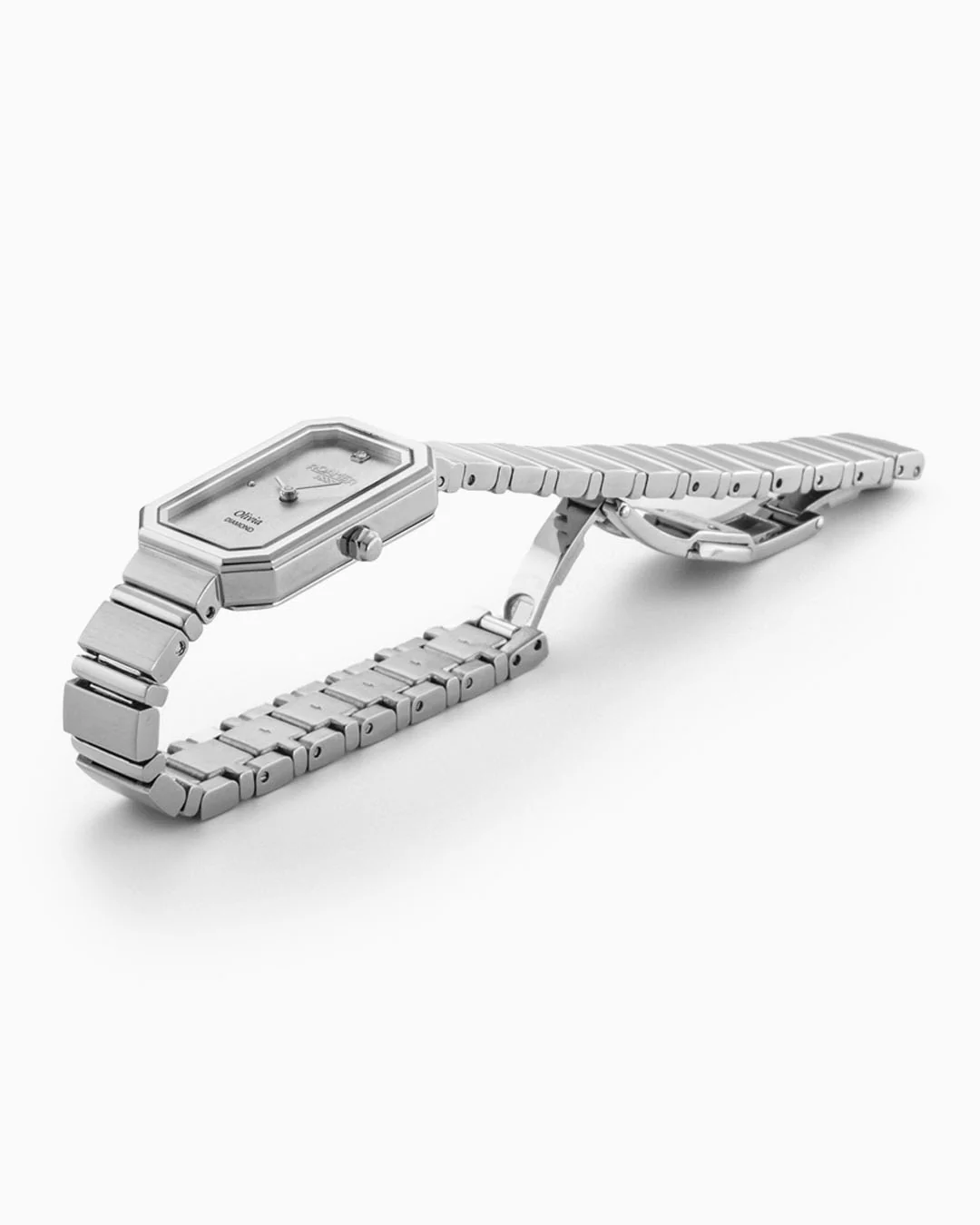 Olivia Diamond 18x29 mm Quartz Two-Hand Silver Dial Silver Bracelet Sapphire glass Stainless Steel swiss watch - Image 3