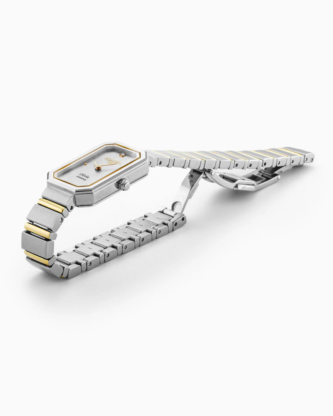 Olivia Diamond 18x29 mm Quartz Two-Hand Silver Dial Two-Tone Bracelet Sapphire glass Stainless Steel swiss watch - Image 3