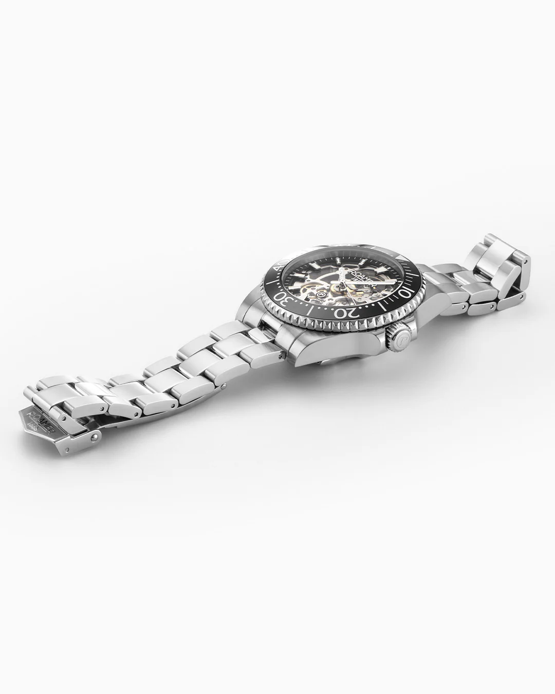 Premier Skeleton 42 mm Automatic Three-Hand Black Dial Silver Bracelet and Rubber Strap Set Sapphire glass Stainless Steel swiss watch - Image 5