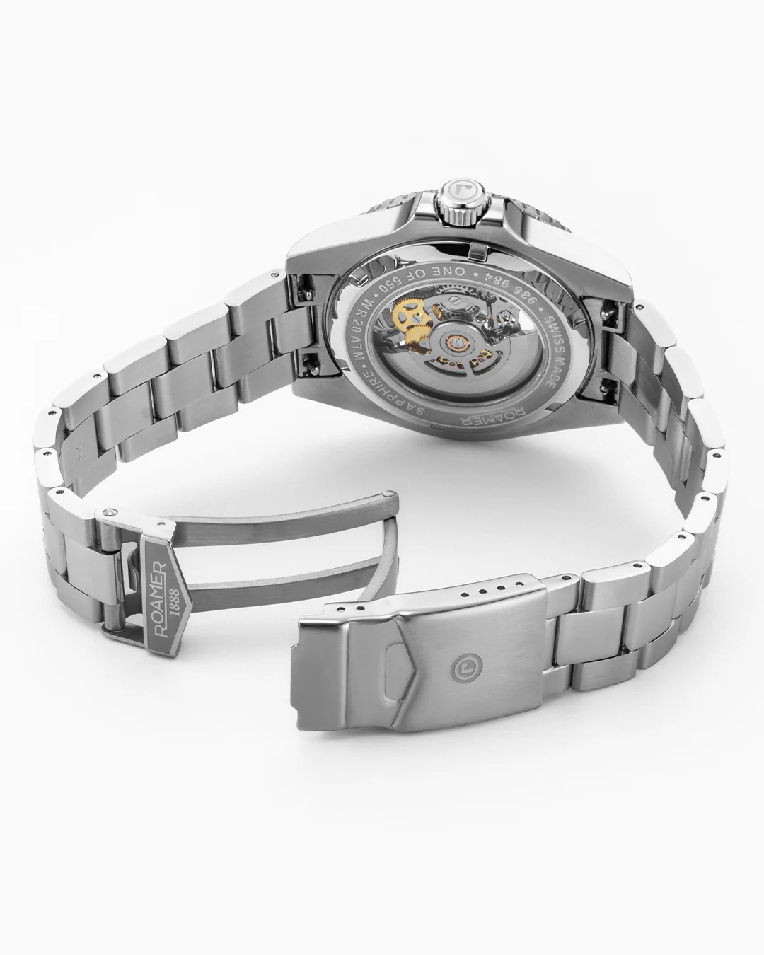 Premier Skeleton 42 mm Automatic Three-Hand Black Dial Silver Bracelet and Rubber Strap Set Sapphire glass Stainless Steel swiss watch - Image 6