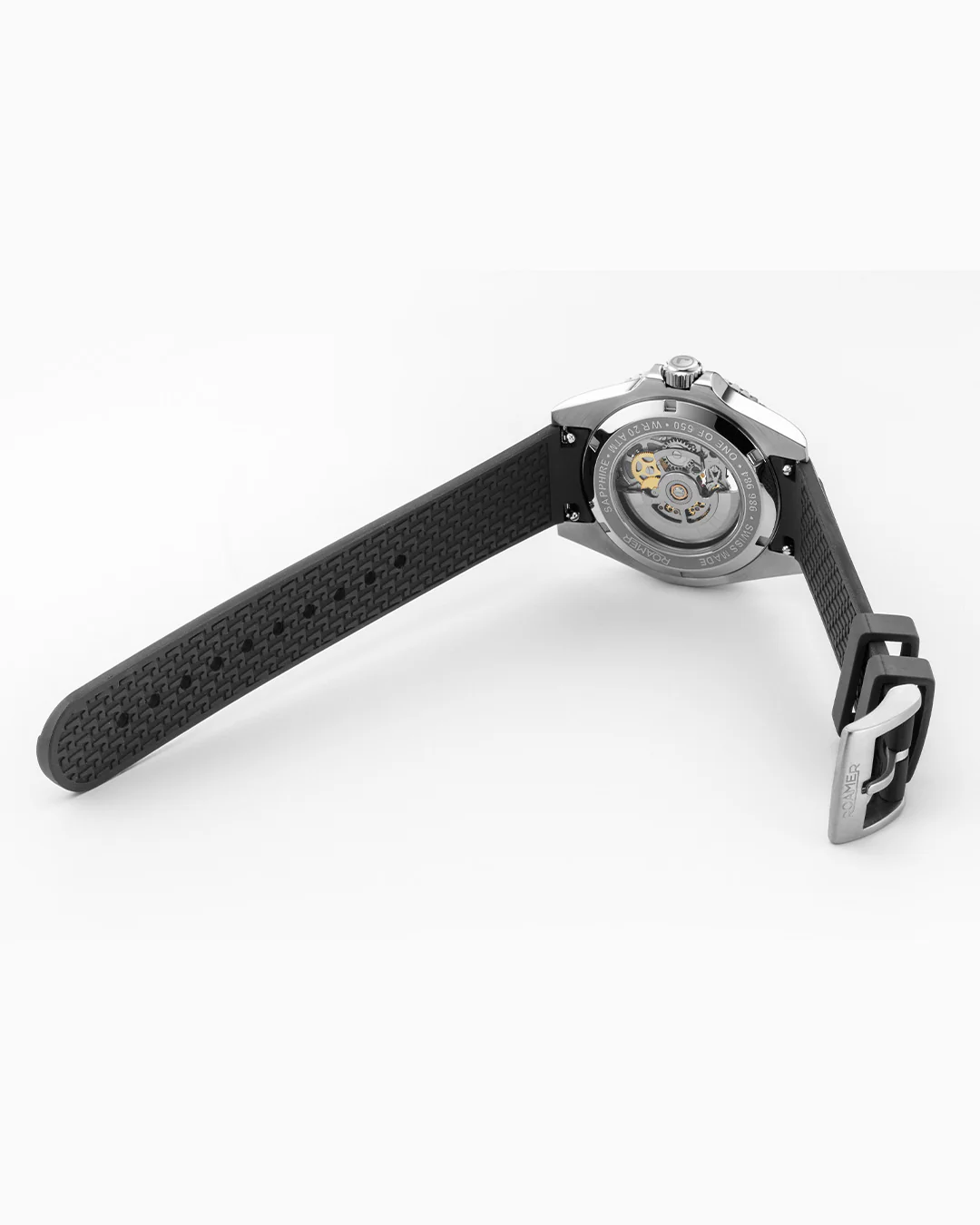 Premier Skeleton 42 mm Automatic Three-Hand Black Dial Silver Bracelet and Rubber Strap Set Sapphire glass Stainless Steel swiss watch - Image 7