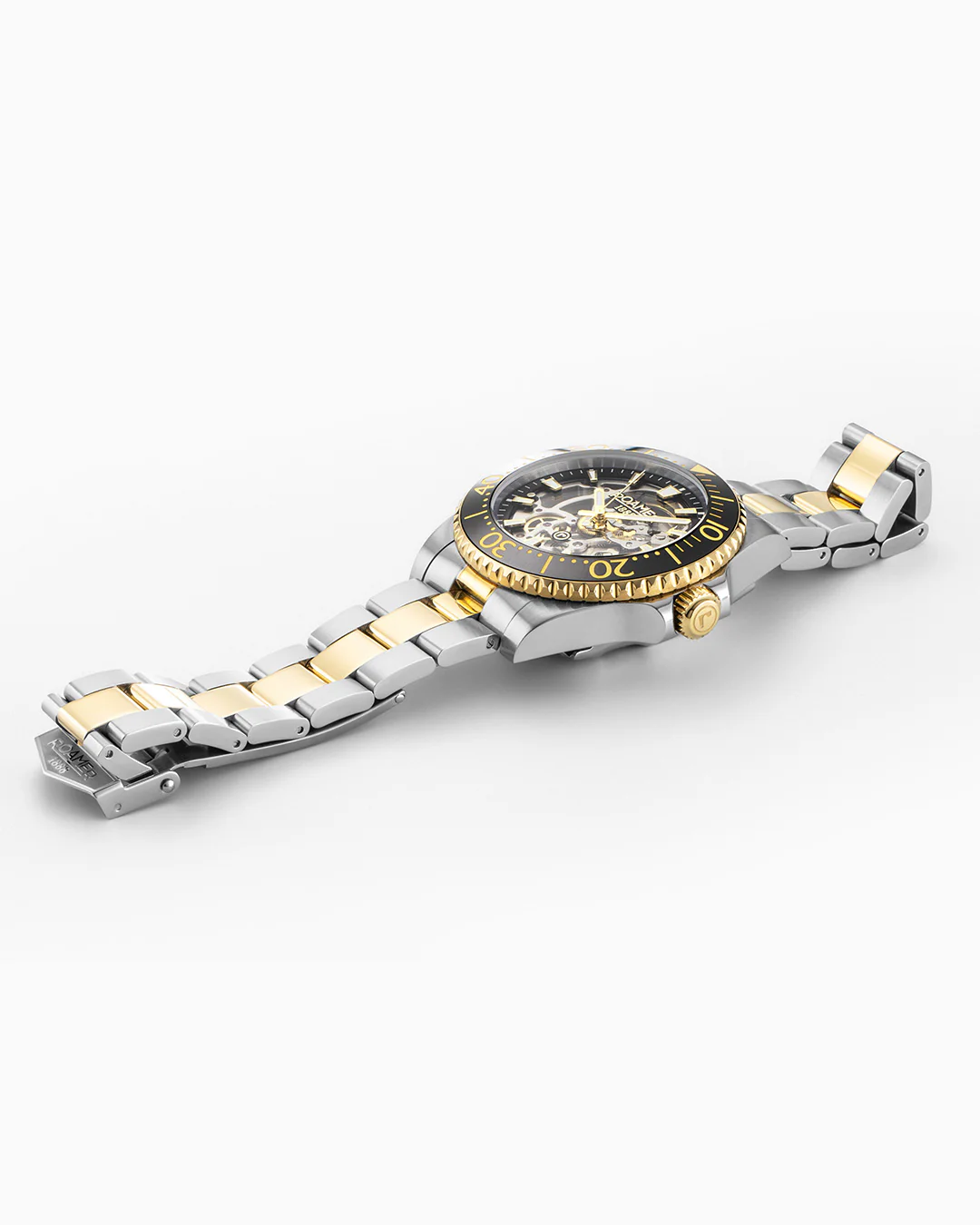 Premier Skeleton 42 mm Automatic Three-Hand Black Dial Two-Tone Steel and Rubber Bracelet Set Sapphire glass Stainless Steel swiss watch - Image 5