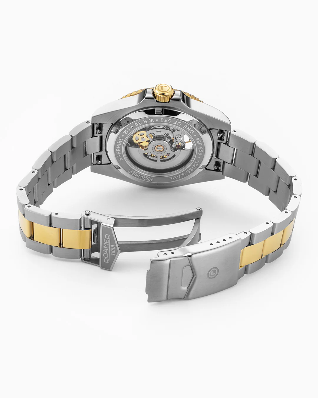 Premier Skeleton 42 mm Automatic Three-Hand Black Dial Two-Tone Steel and Rubber Bracelet Set Sapphire glass Stainless Steel swiss watch - Image 6