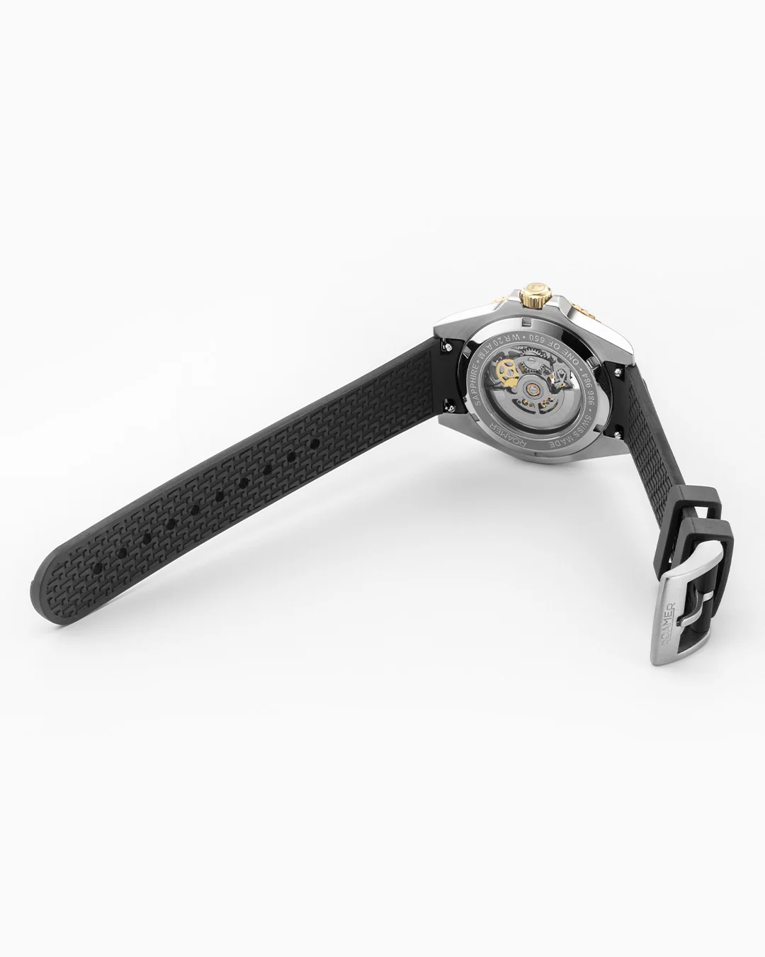 Premier Skeleton 42 mm Automatic Three-Hand Black Dial Two-Tone Steel and Rubber Bracelet Set Sapphire glass Stainless Steel swiss watch - Image 7
