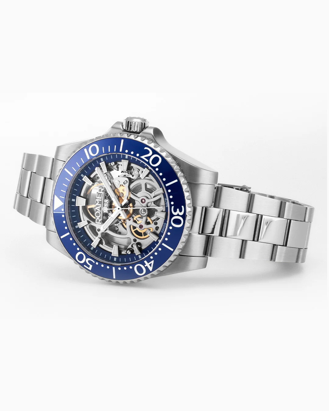 Premier Skeleton 42 mm Automatic Three-Hand Blue Dial Steel and Rubber Bracelet Set Sapphire glass Stainless Steel swiss watch - Image 3