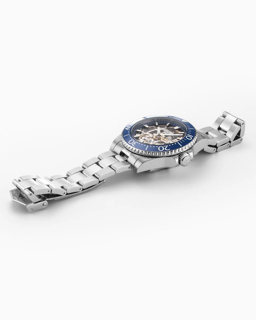 Premier Skeleton 42 mm Automatic Three-Hand Blue Dial Steel and Rubber Bracelet Set Sapphire glass Stainless Steel swiss watch - Image 5