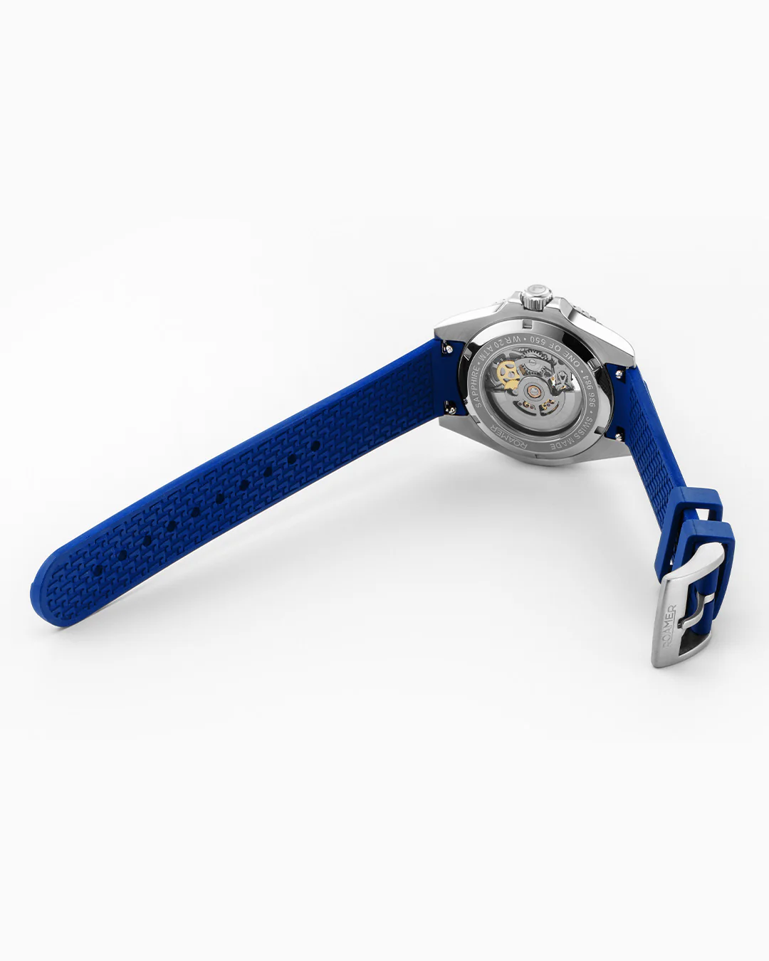 Premier Skeleton 42 mm Automatic Three-Hand Blue Dial Steel and Rubber Bracelet Set Sapphire glass Stainless Steel swiss watch - Image 7