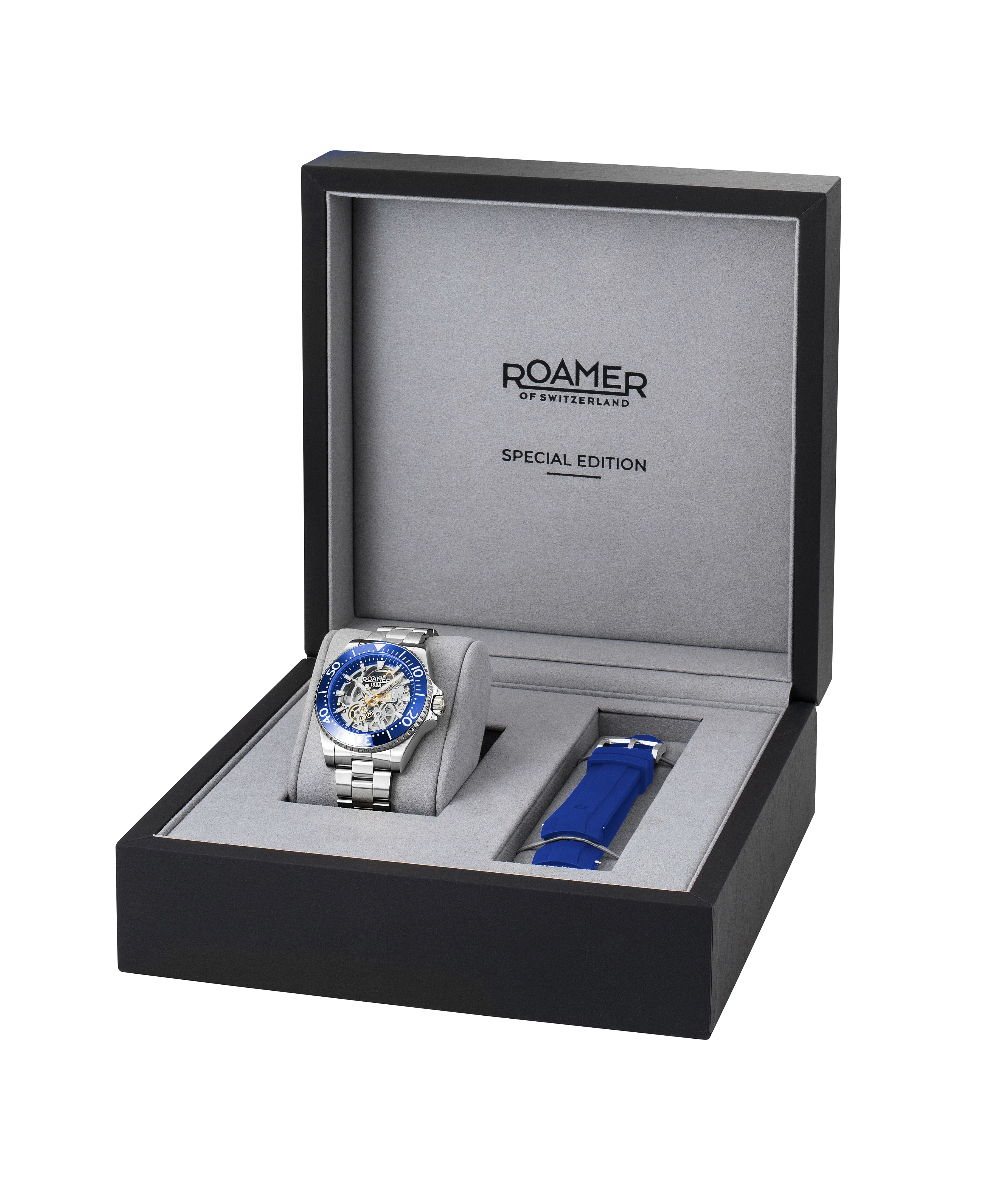 Premier Skeleton 42 mm Automatic Three-Hand Blue Dial Steel and Rubber Bracelet Set Sapphire glass Stainless Steel swiss watch - Image 8