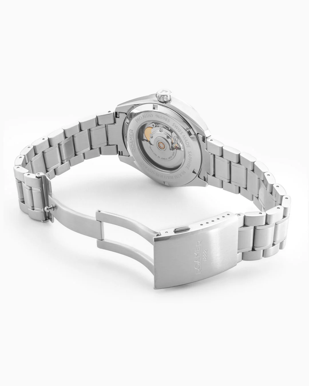 Pro Auto 42 mm Automatic Three-Hand Black Dial Silver Bracelet Sapphire glass Stainless Steel swiss watch - Image 4