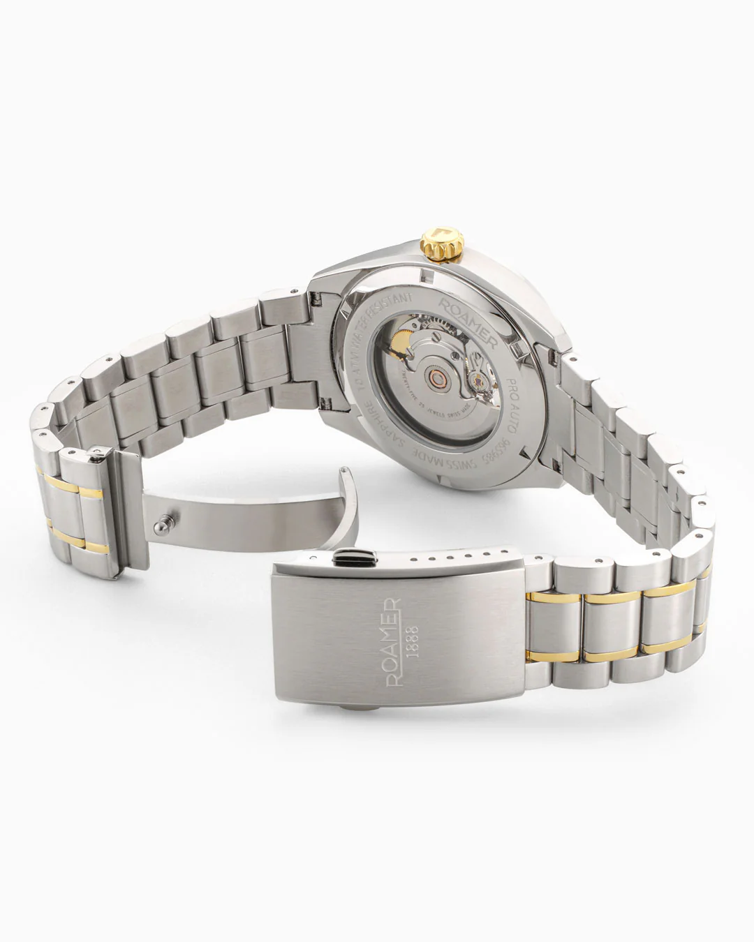 Pro Auto 42 mm Automatic Three-Hand Black Dial Two-Tone Bracelet Sapphire glass Stainless Steel swiss watch - Image 4