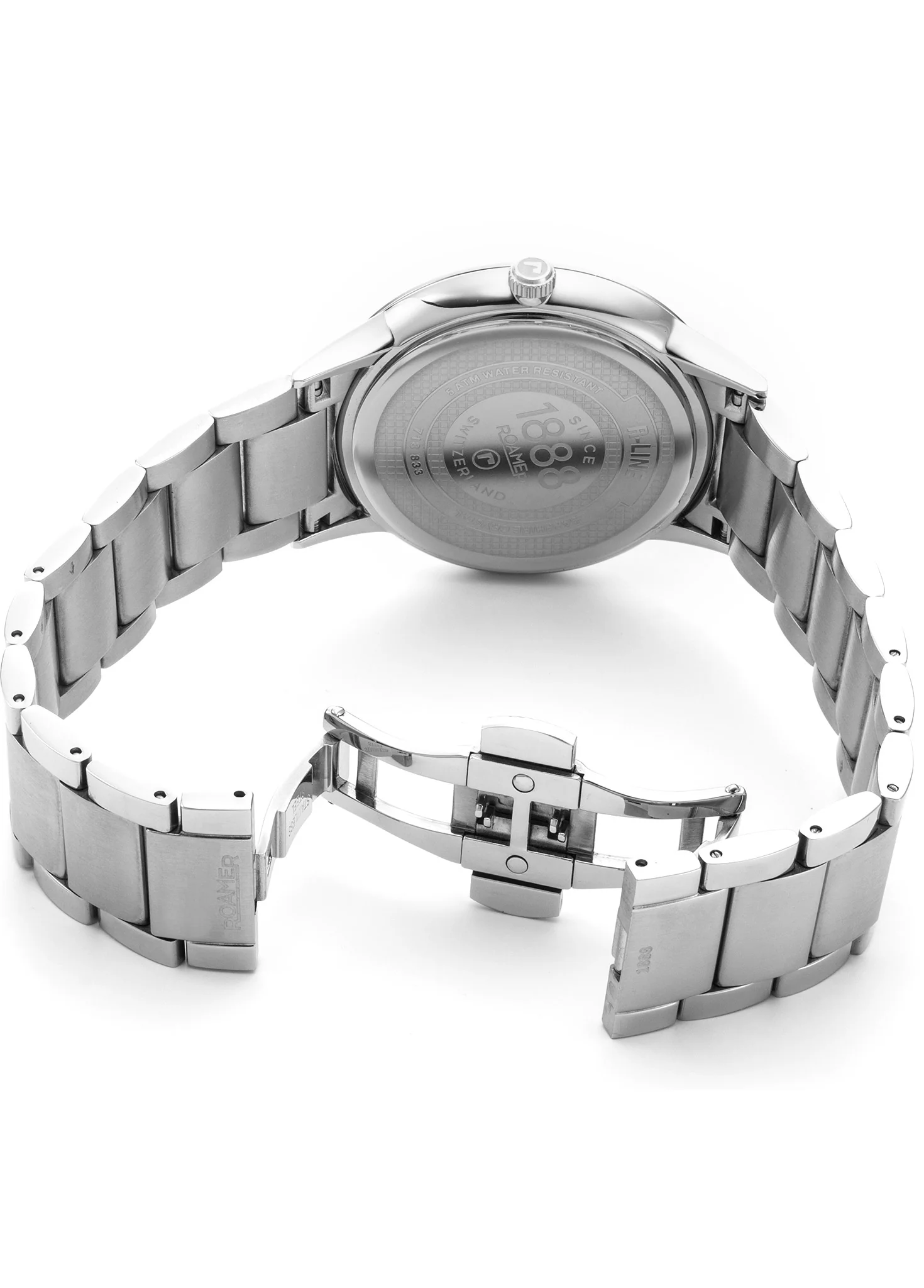 R Line Classic 43mm Quartz Three-Hand Date Sky Blue Dial Silver Bracelet Sapphire glass Stainless Steel swiss watch - Image 4