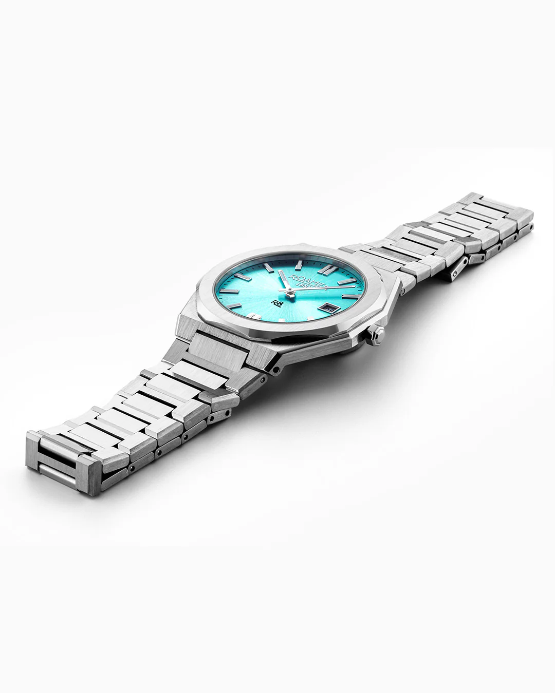 R8 Gents 41mm Quartz Three-Hand Date Light Blue Dial Silver Bracelet Sapphire glass Stainless Steel swiss watch - Image 3