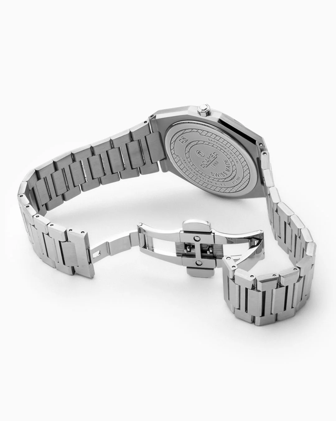 R8 Gents 41mm Quartz Three-Hand Date Black Sunray Dial Silver Bracelet Sapphire glass Stainless Steel swiss watch - Image 4
